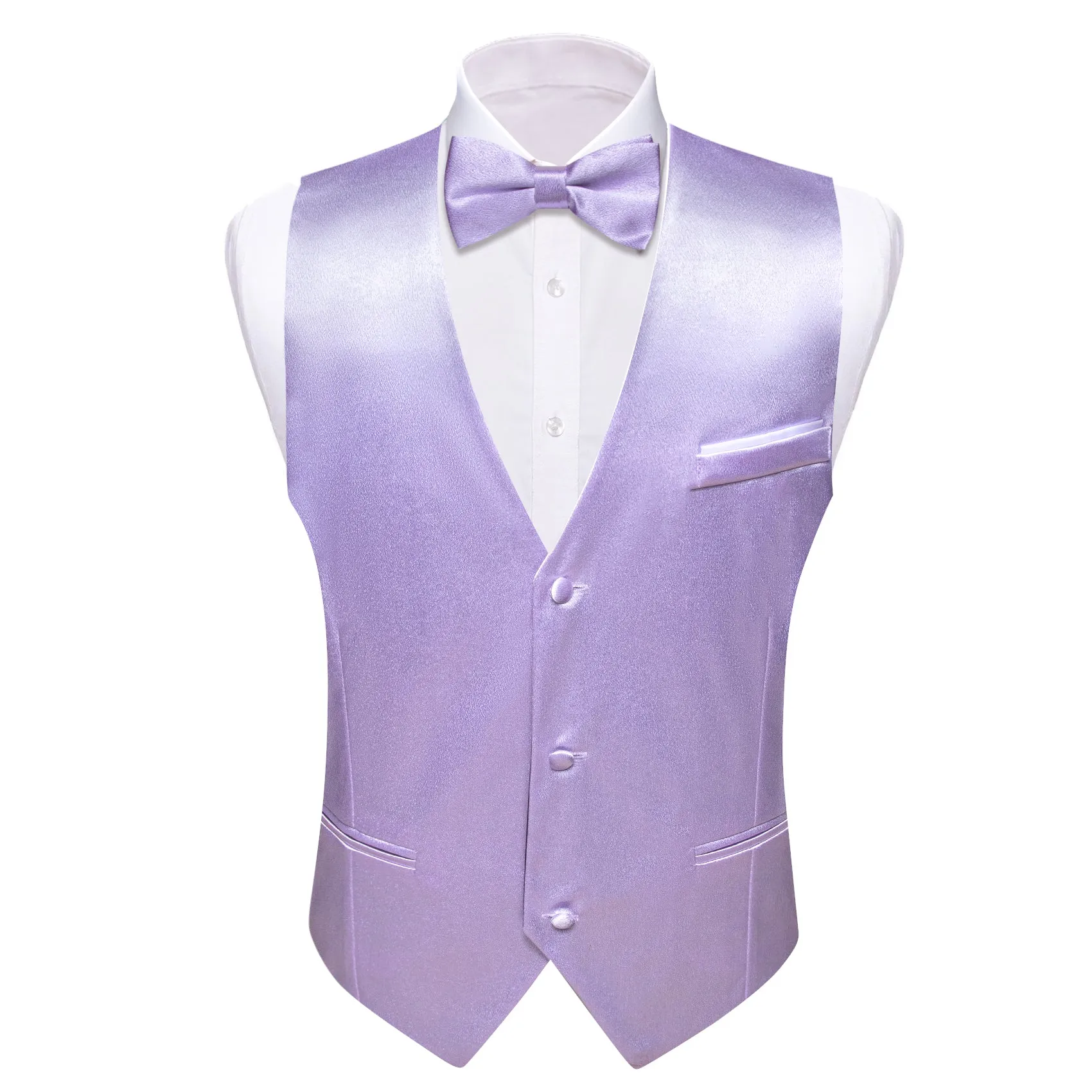 Thistle Purple Solid Jacquard Silk Men's Vest Bow Tie Set Waistcoat Suit Set sold by Ties2You
