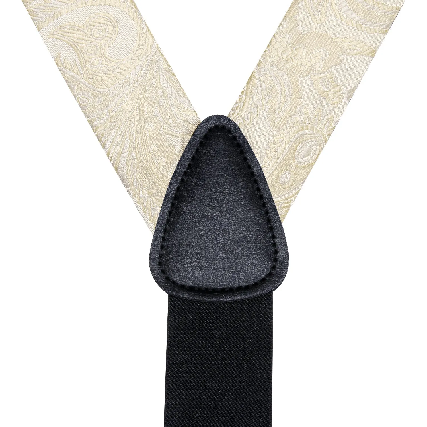 LightGoldenrodYellow Paisley Y Back Brace Clip-on Men's Suspender with Bow Tie Set sold by Ties2You product image thumbnail 3