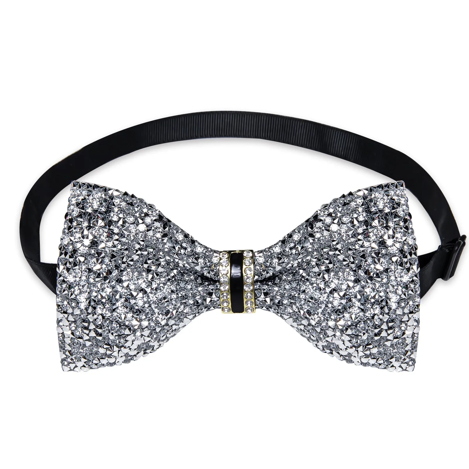 Sliver Imitated Crystal Men's Pre-tied Bowtie for Party sold by Ties2You product image thumbnail 4