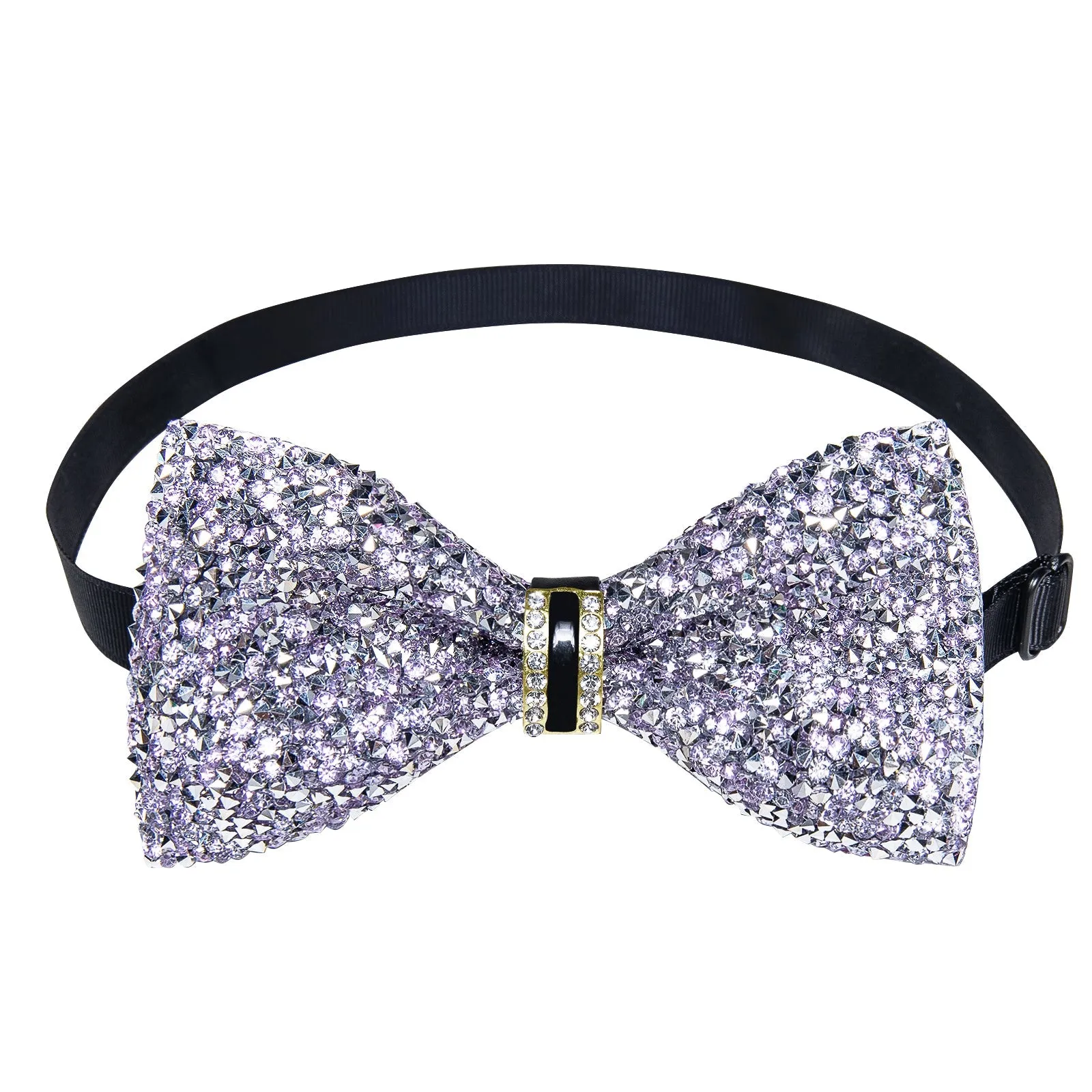 Ties2you Imitated Crystal Tie Pink Purple Men's Pre-Tied Bowtie For Party sold by Ties2You product image thumbnail 4