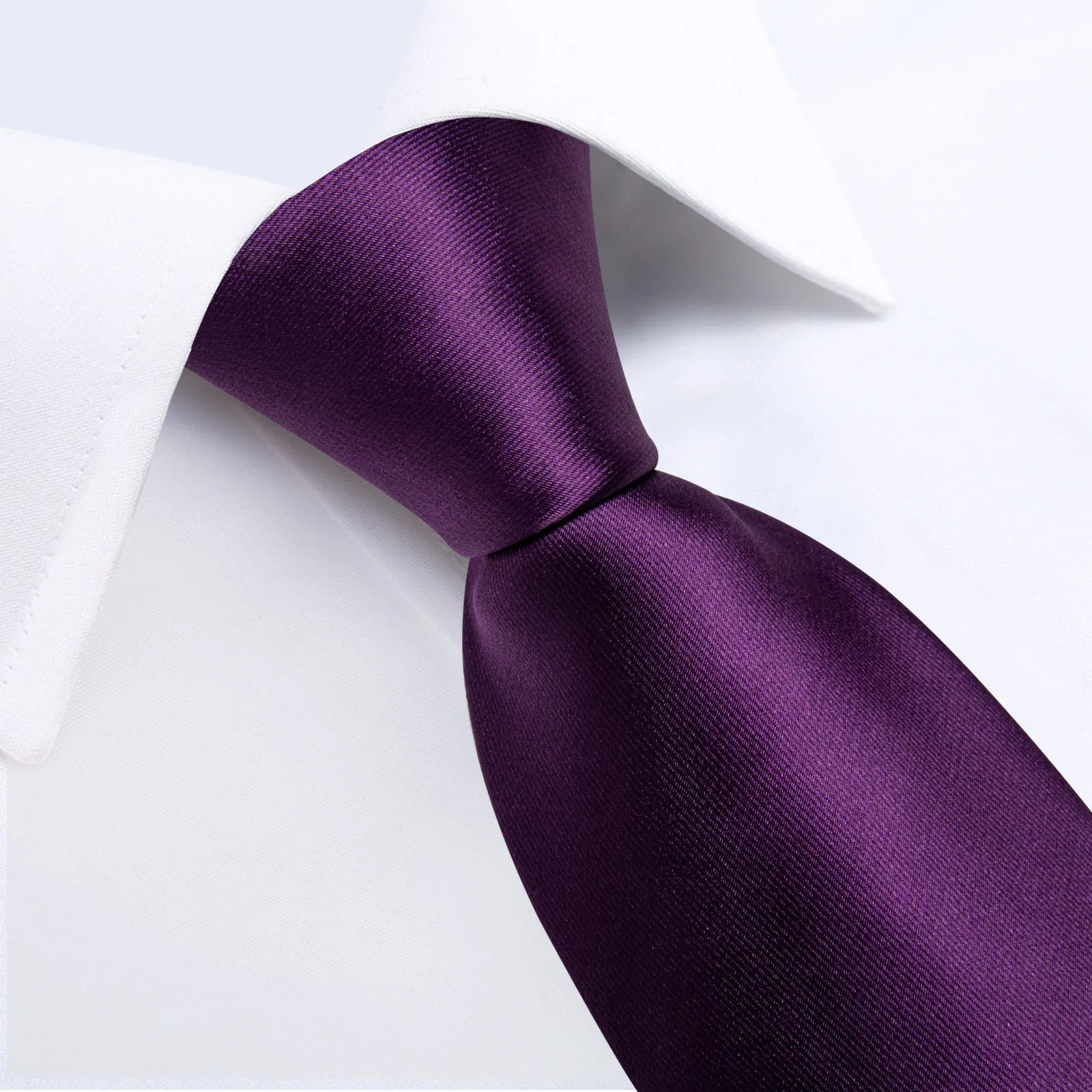 Violet Solid Men's Necktie Pocket Square Cufflinks Set sold by Ties2You product image thumbnail 4