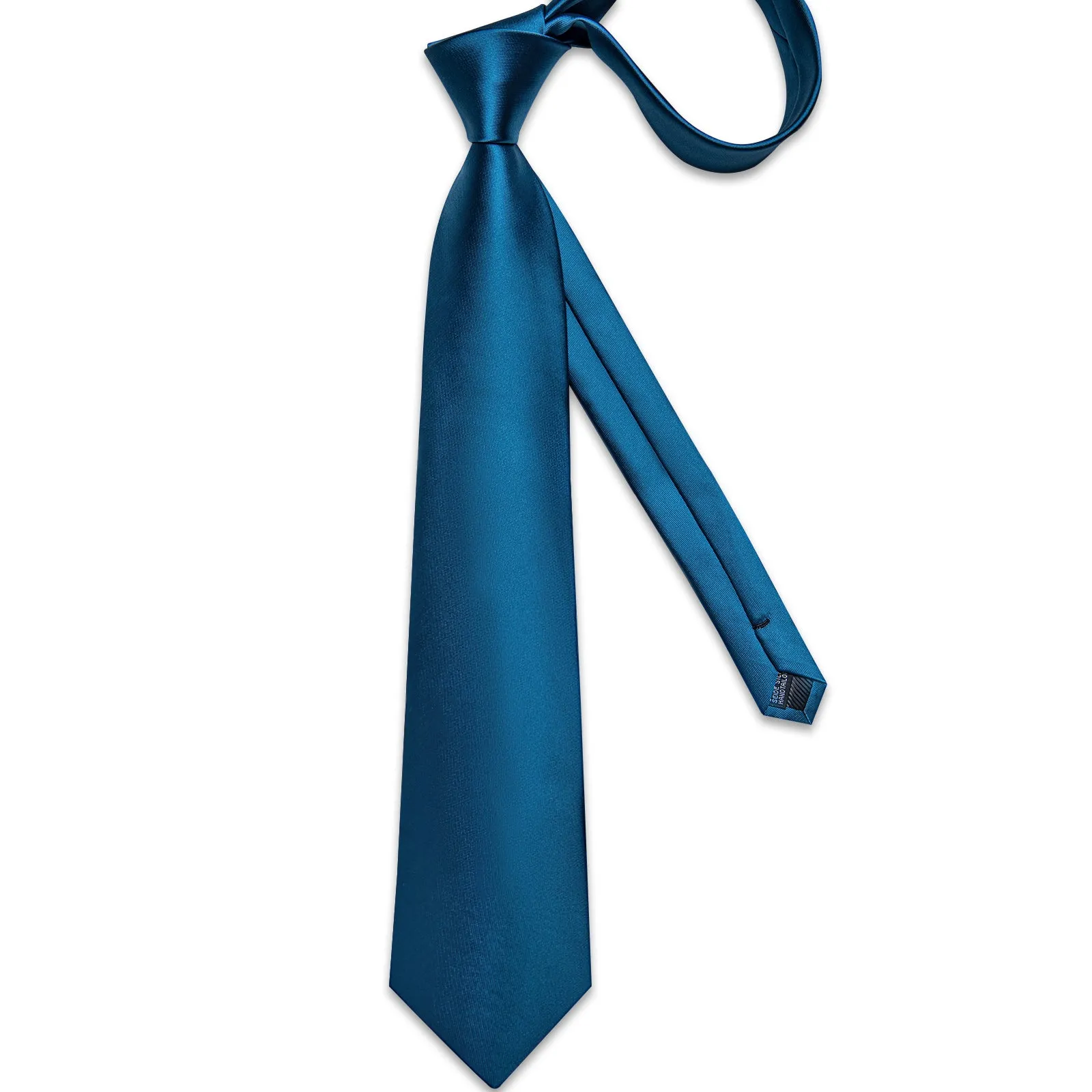 Salvia Blue Solid Men's Necktie Pocket Square Cufflinks Set sold by Ties2You product image thumbnail 3