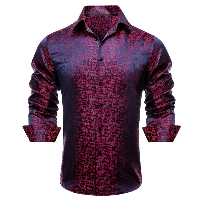 Black Red Novelty Men's Long Sleeve Shirt sold by Ties2You