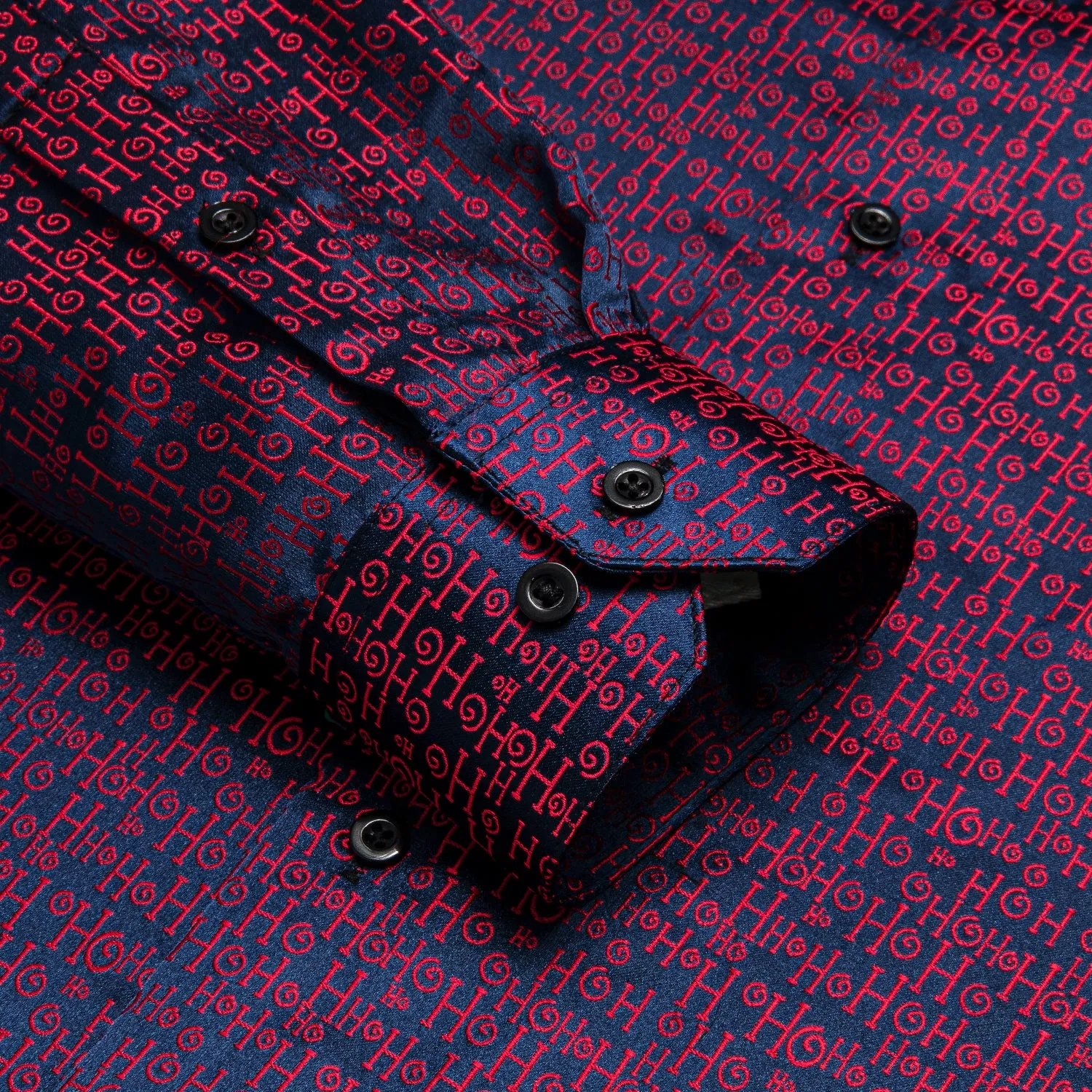 Black Red Novelty Men's Long Sleeve Shirt sold by Ties2You product image thumbnail 3