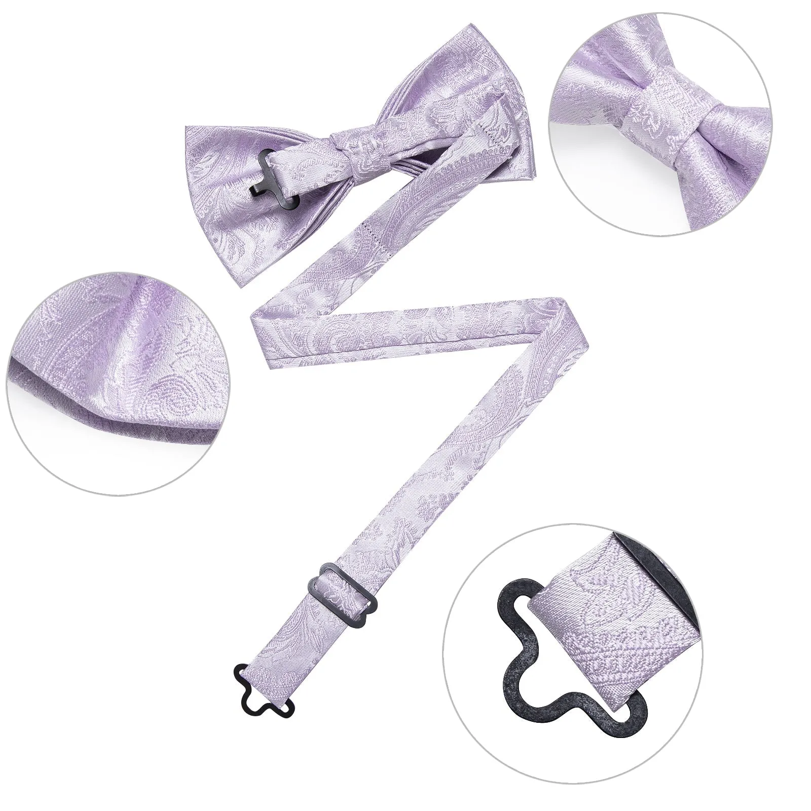 Thistle Paisley Men Pre-tied Bowtie Pocket Square Cufflinks Set sold by Ties2You product image thumbnail 5