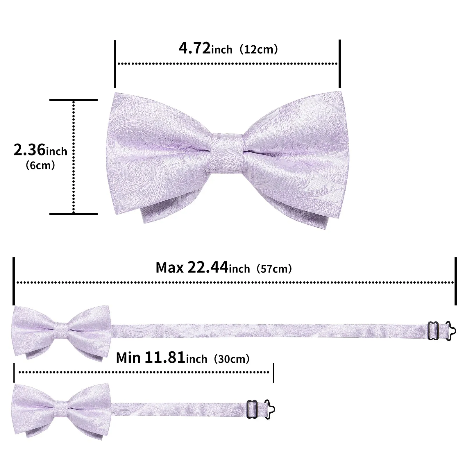 Thistle Paisley Men Pre-tied Bowtie Pocket Square Cufflinks Set sold by Ties2You product image thumbnail 4