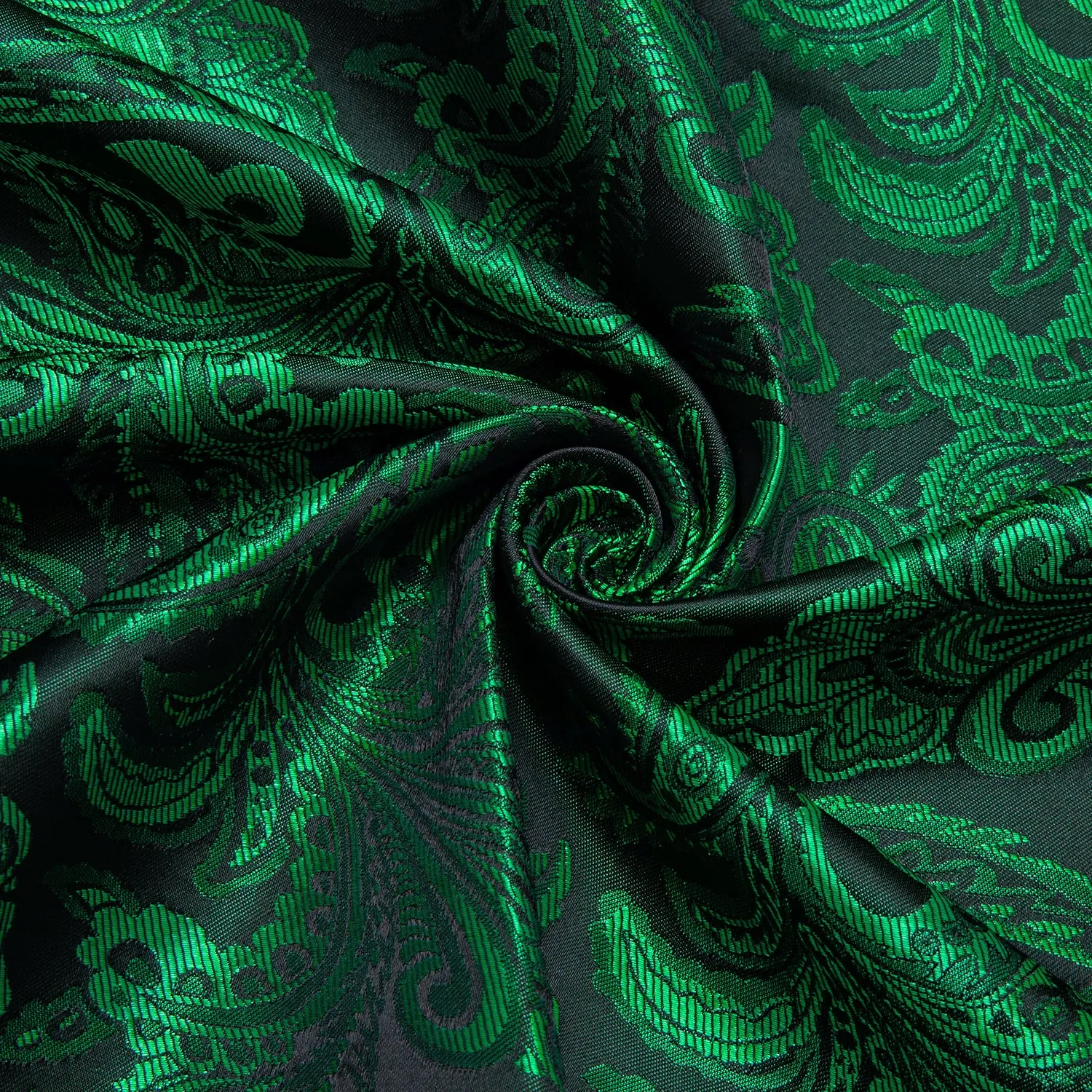 Ties2you Mens Emerald Green Dress Shirt Paisley Silk Long Sleeve Button Down Formal Shirts sold by Ties2You product image thumbnail 4