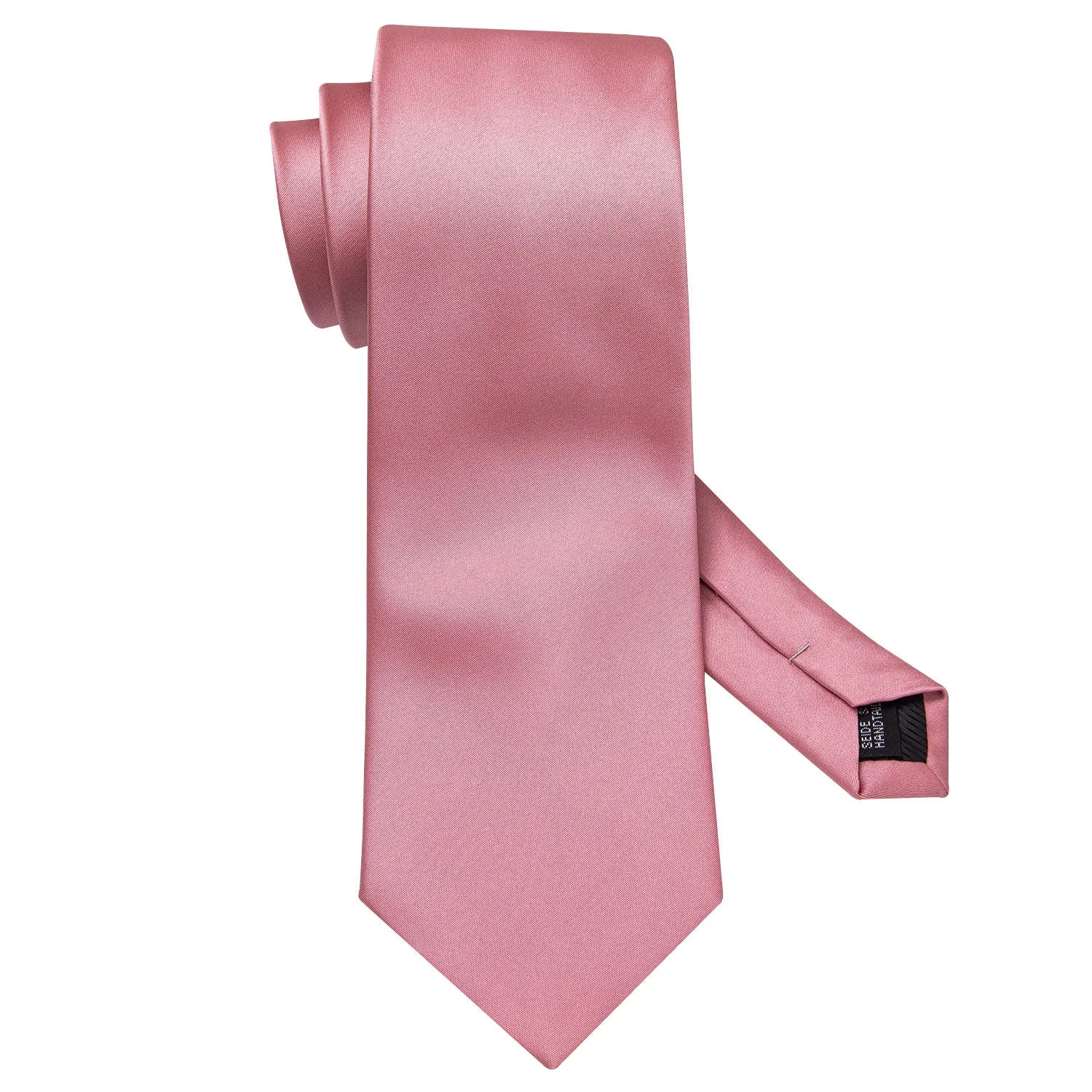 Flesh Pink Solid Necktie Pocket Square Cufflinks Set sold by Ties2You product image thumbnail 4
