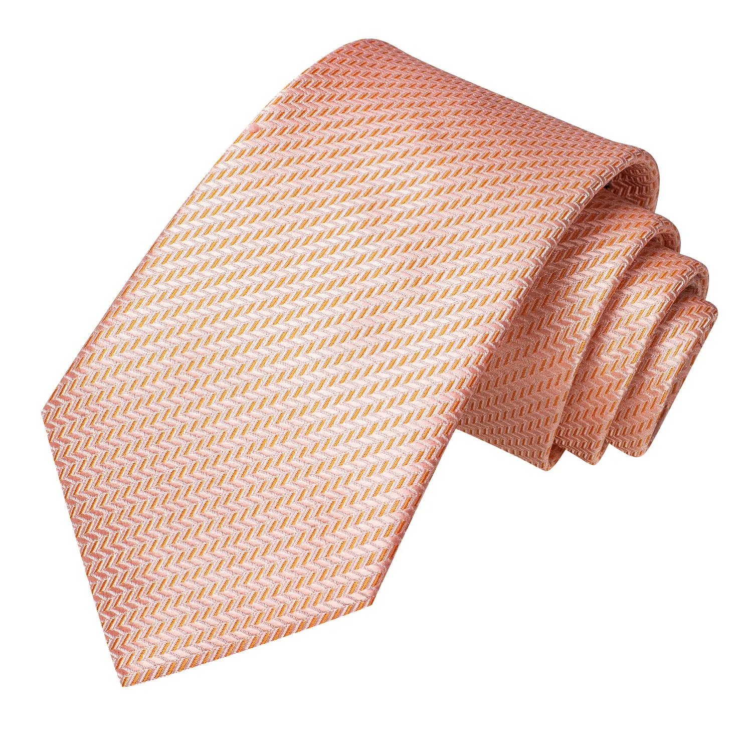 Ties2you Striped Tie Light Orange Men's Tie Handkerchief Cufflinks Set sold by Ties2You product image thumbnail 5
