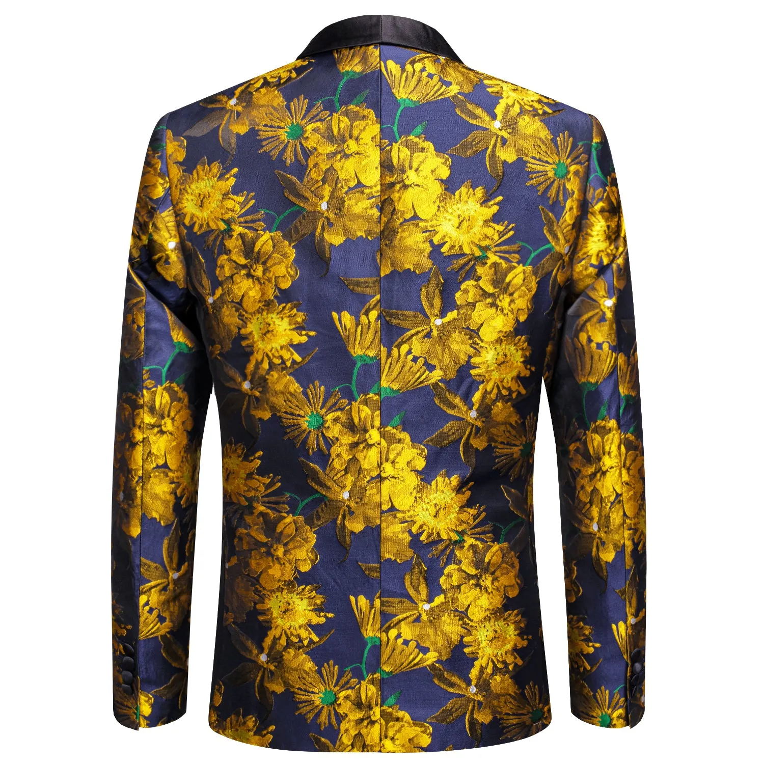 Blue Golden Embroidered Floral Men's Suit for Party sold by Ties2You product image thumbnail 2