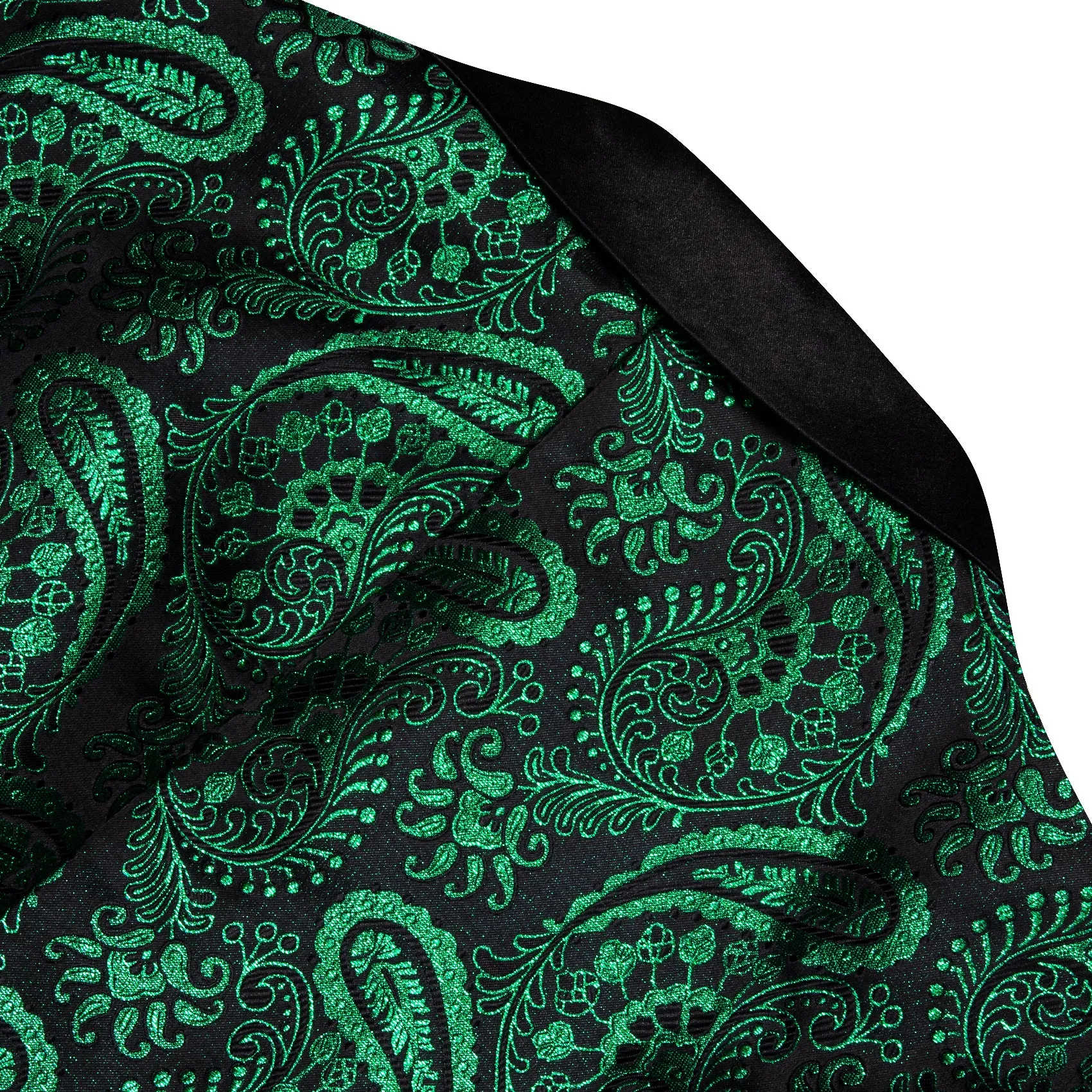 Ties2you Men's Suit Green Black Paisley Notched Collar Suit For Party sold by Ties2You product image thumbnail 4