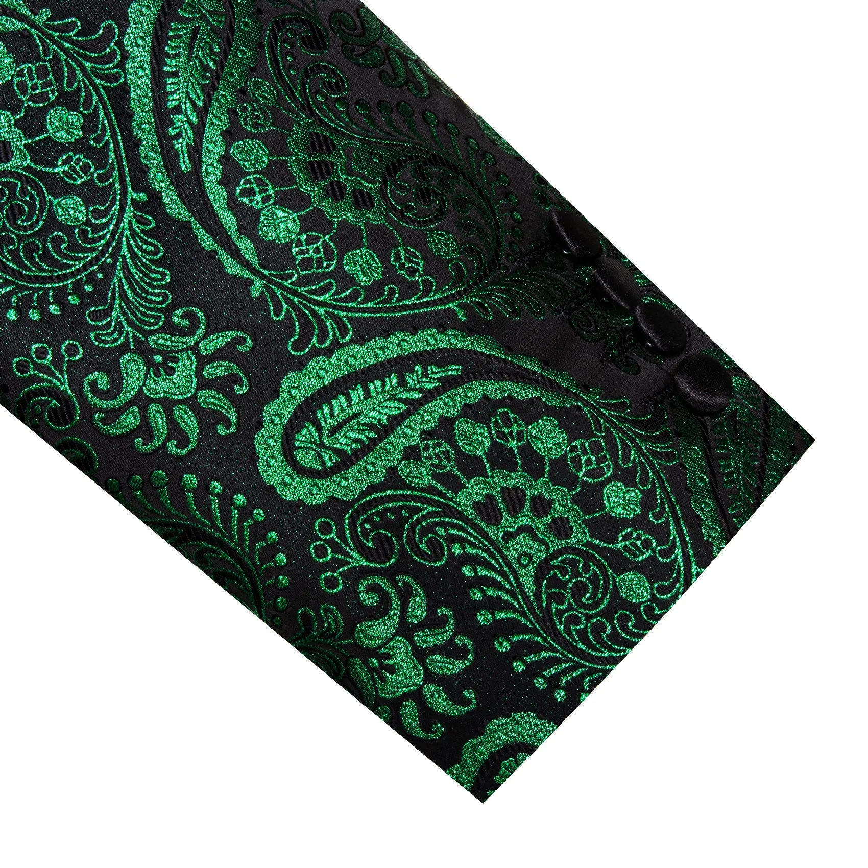 Ties2you Men's Suit Green Black Paisley Notched Collar Suit For Party sold by Ties2You product image thumbnail 5