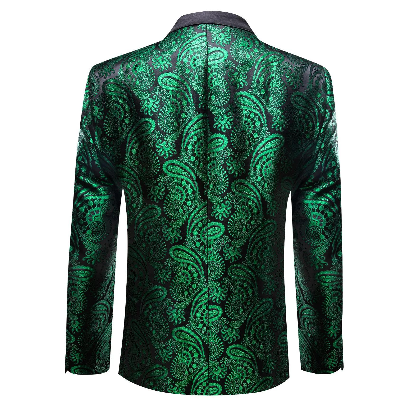 Ties2you Men's Suit Green Black Paisley Notched Collar Suit For Party sold by Ties2You product image thumbnail 3