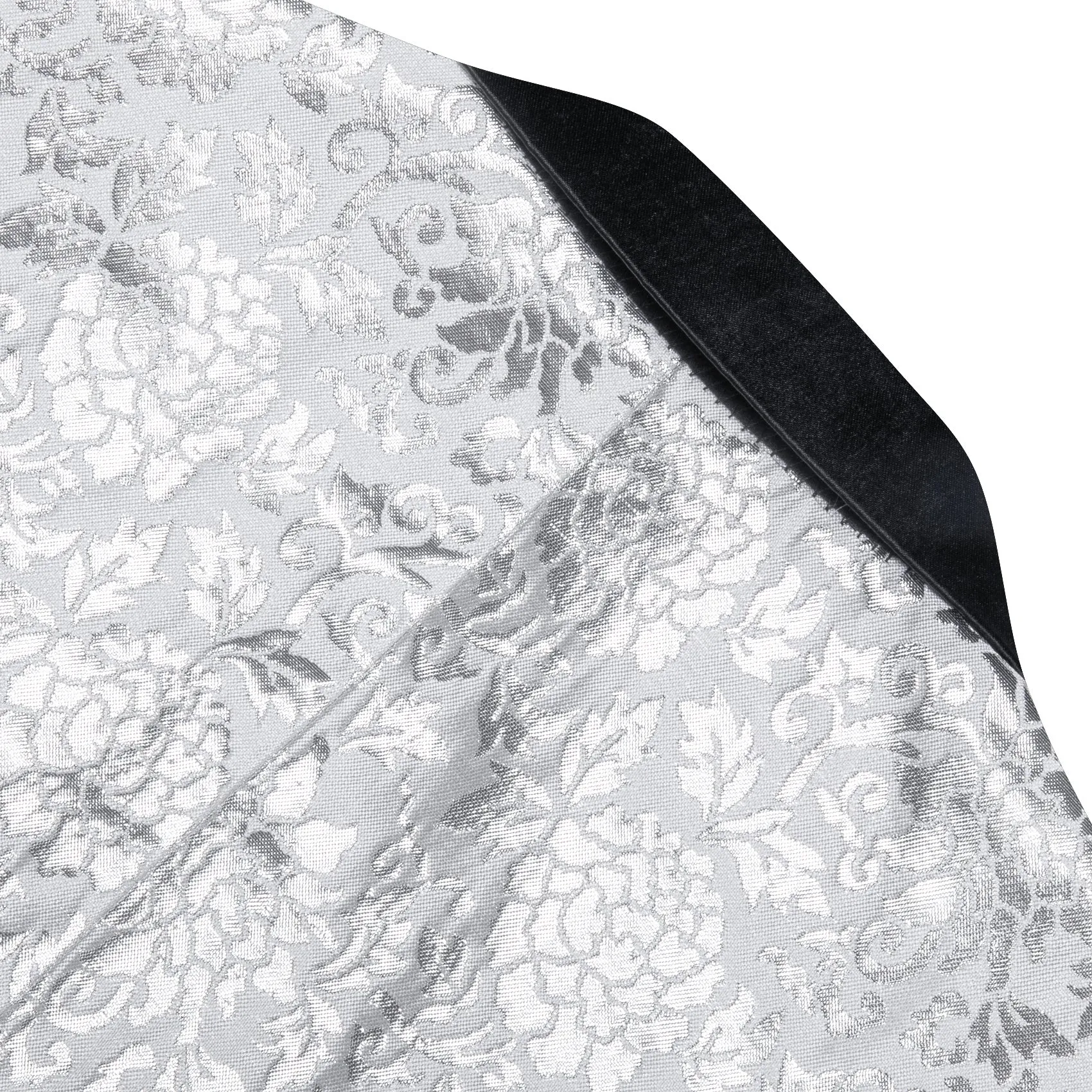 Ties2you Notched Collar Men's Suit Silver White Floral Flower Suit For Party sold by Ties2You product image thumbnail 4