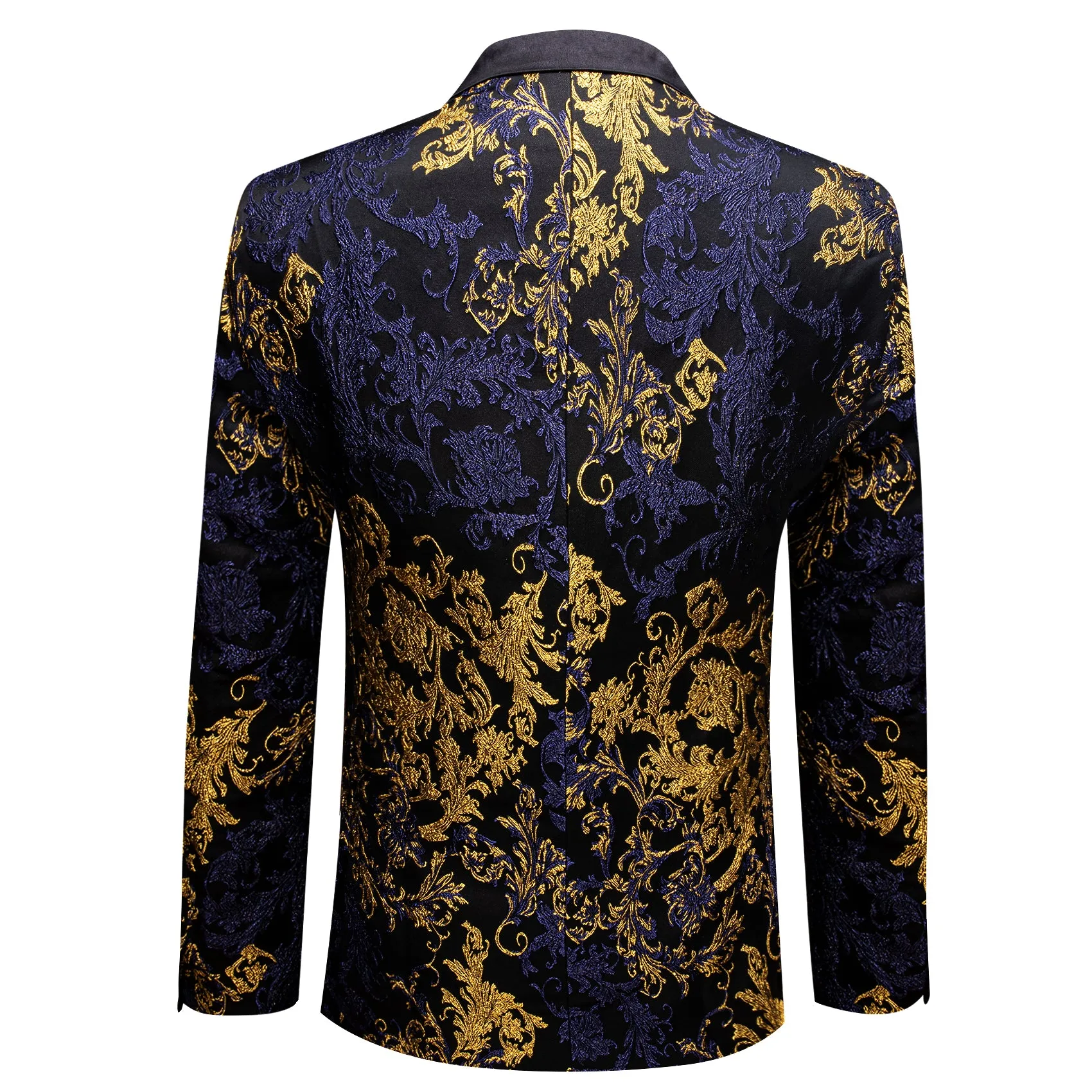 Gold Blue Black Floral Men's Suit for Party sold by Ties2You product image thumbnail 3
