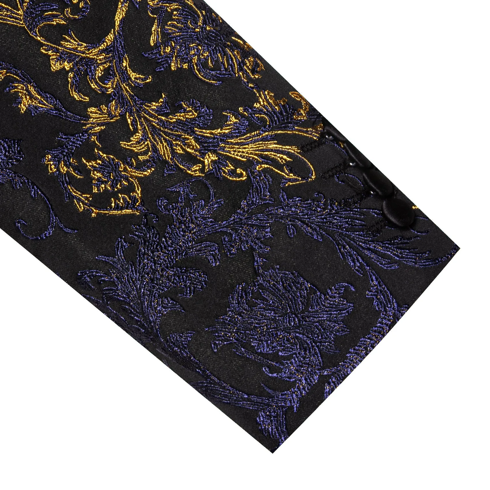 Gold Blue Black Floral Men's Suit for Party sold by Ties2You product image thumbnail 5
