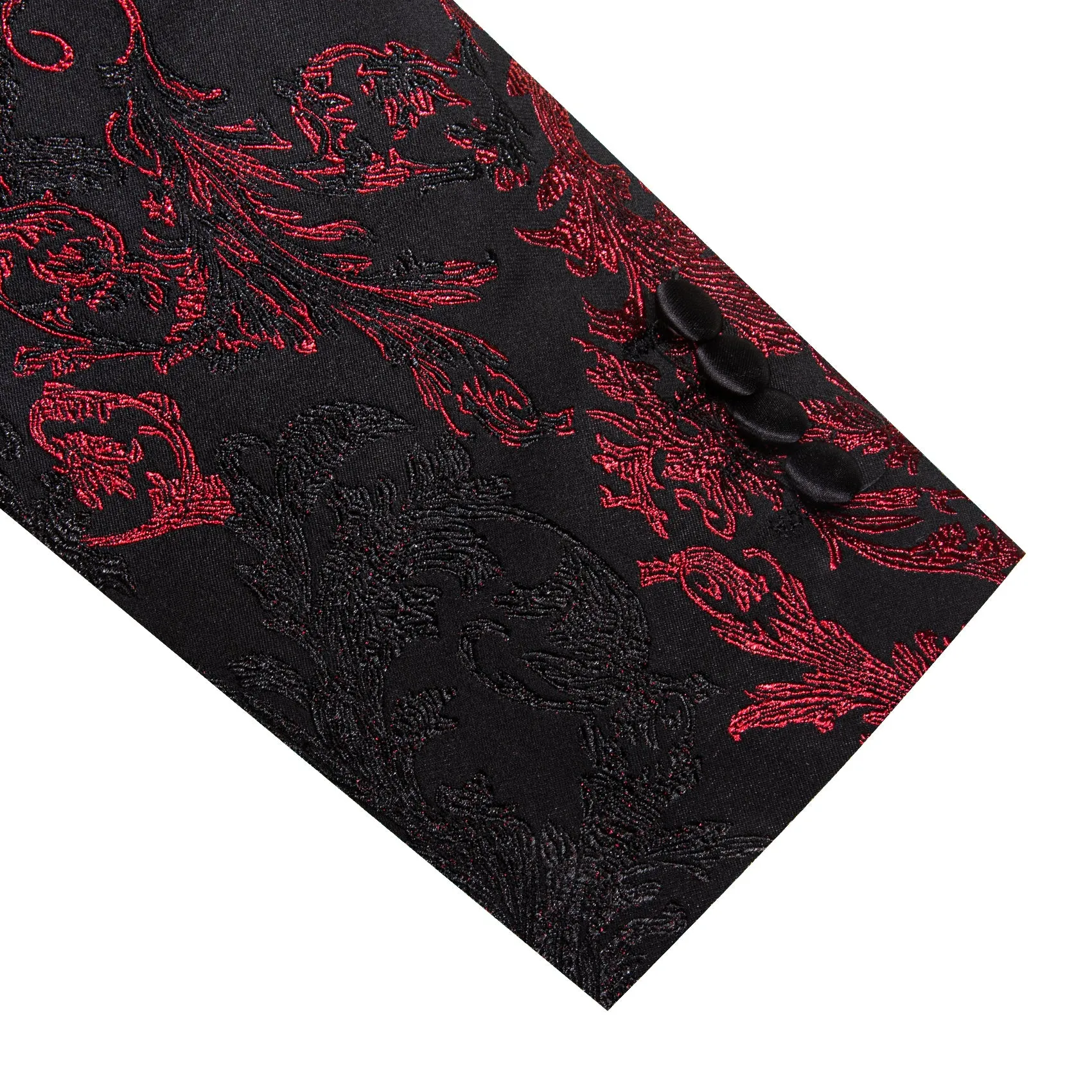 Red Black Floral Men's Suit for Party sold by Ties2You product image thumbnail 5