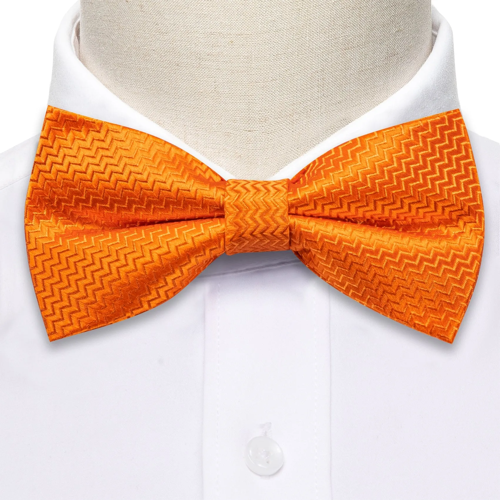 Orange Novelty Men's Pre-tied Bowtie Pocket Square Cufflinks Set sold by Ties2You product image thumbnail 3