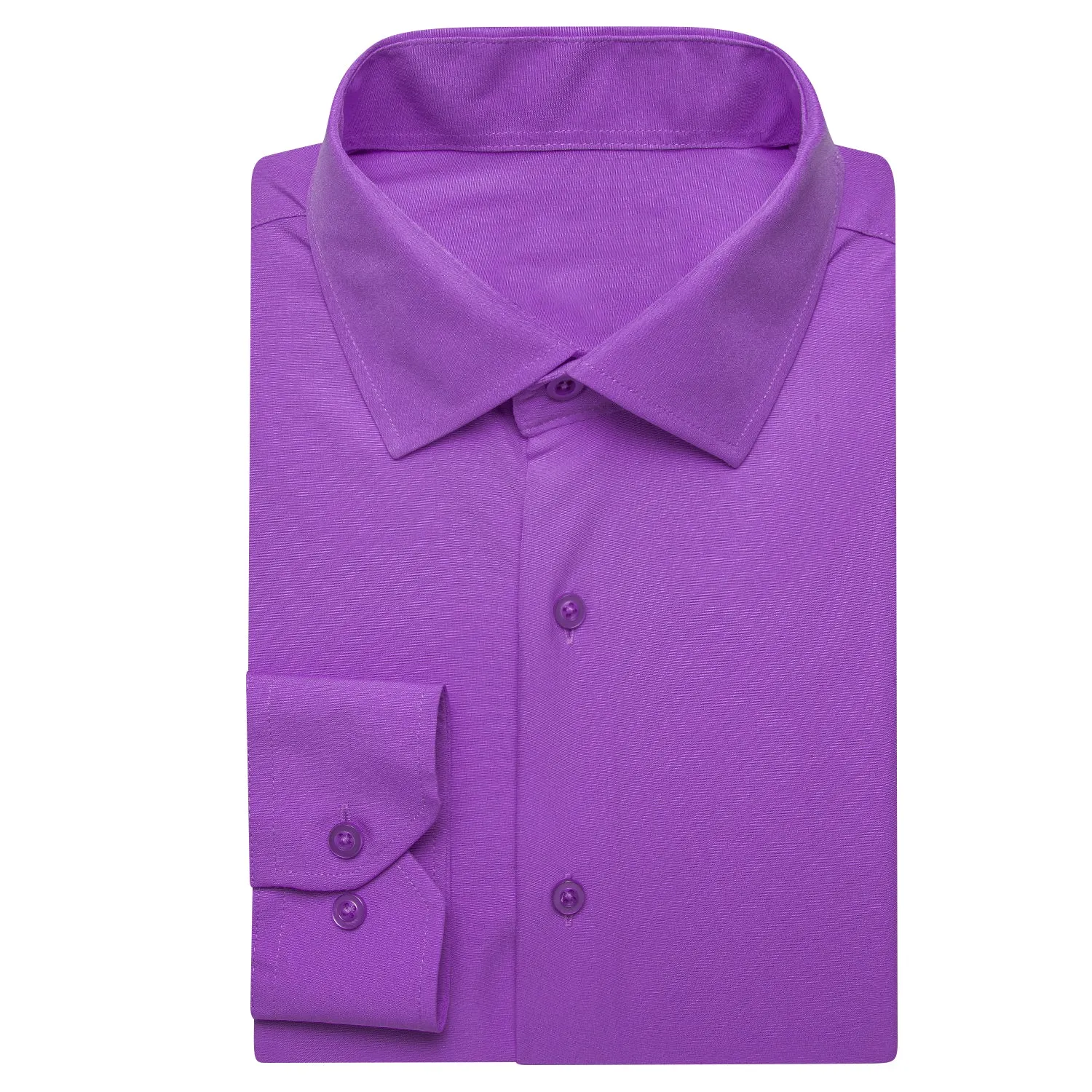 Purple Solid Four-way Stretch Fabric Men's Long Sleeve Shirt sold by Ties2You product image thumbnail 3
