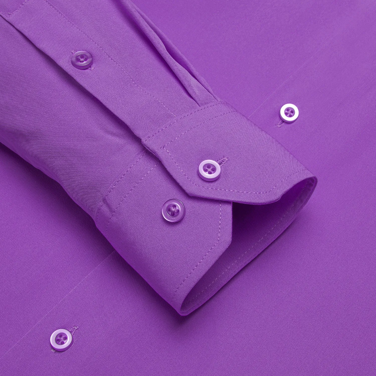 Purple Solid Four-way Stretch Fabric Men's Long Sleeve Shirt sold by Ties2You product image thumbnail 4
