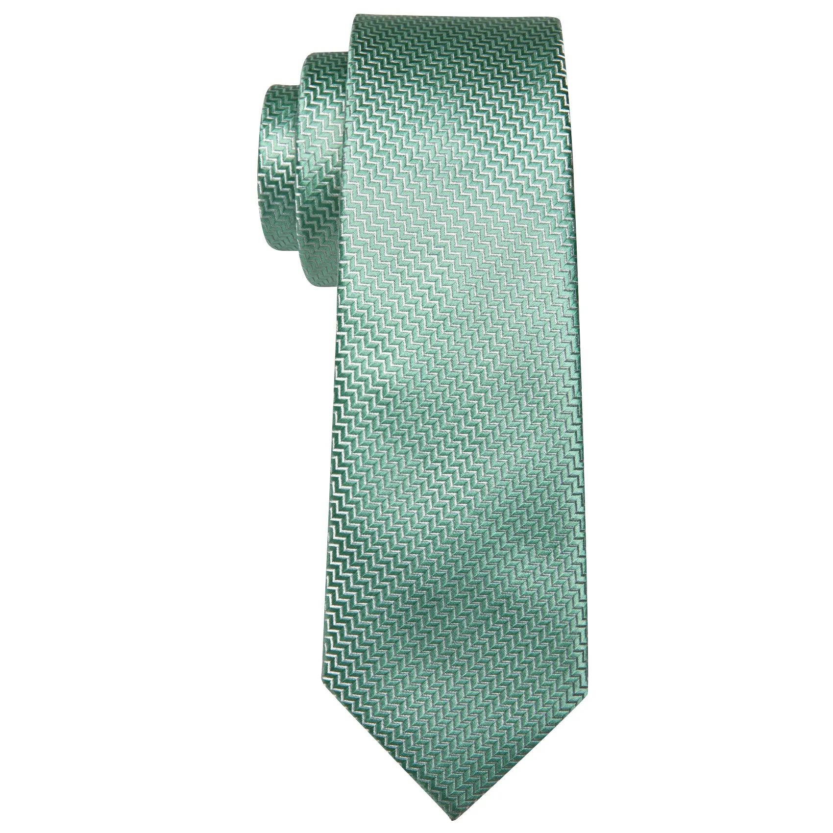 Ties2you Extra Long Tie Mint Green Novelty Woven Men's 63 Inches Tie Pocket Square Cufflinks Set sold by Ties2You product image thumbnail 3