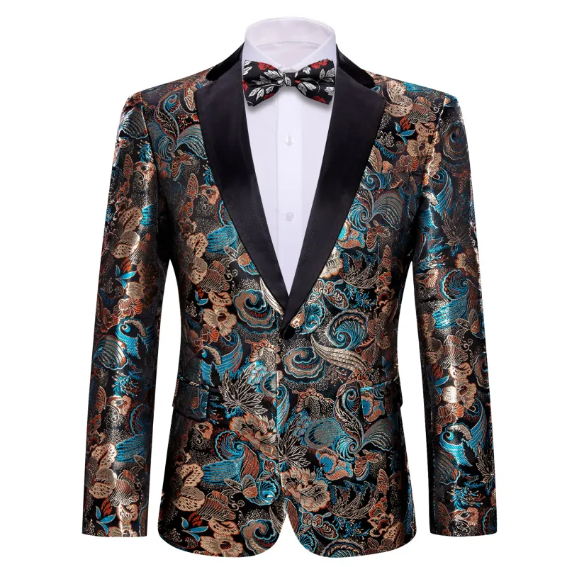 Blue Red Beige Color Floral Men's Suit sold by Ties2You