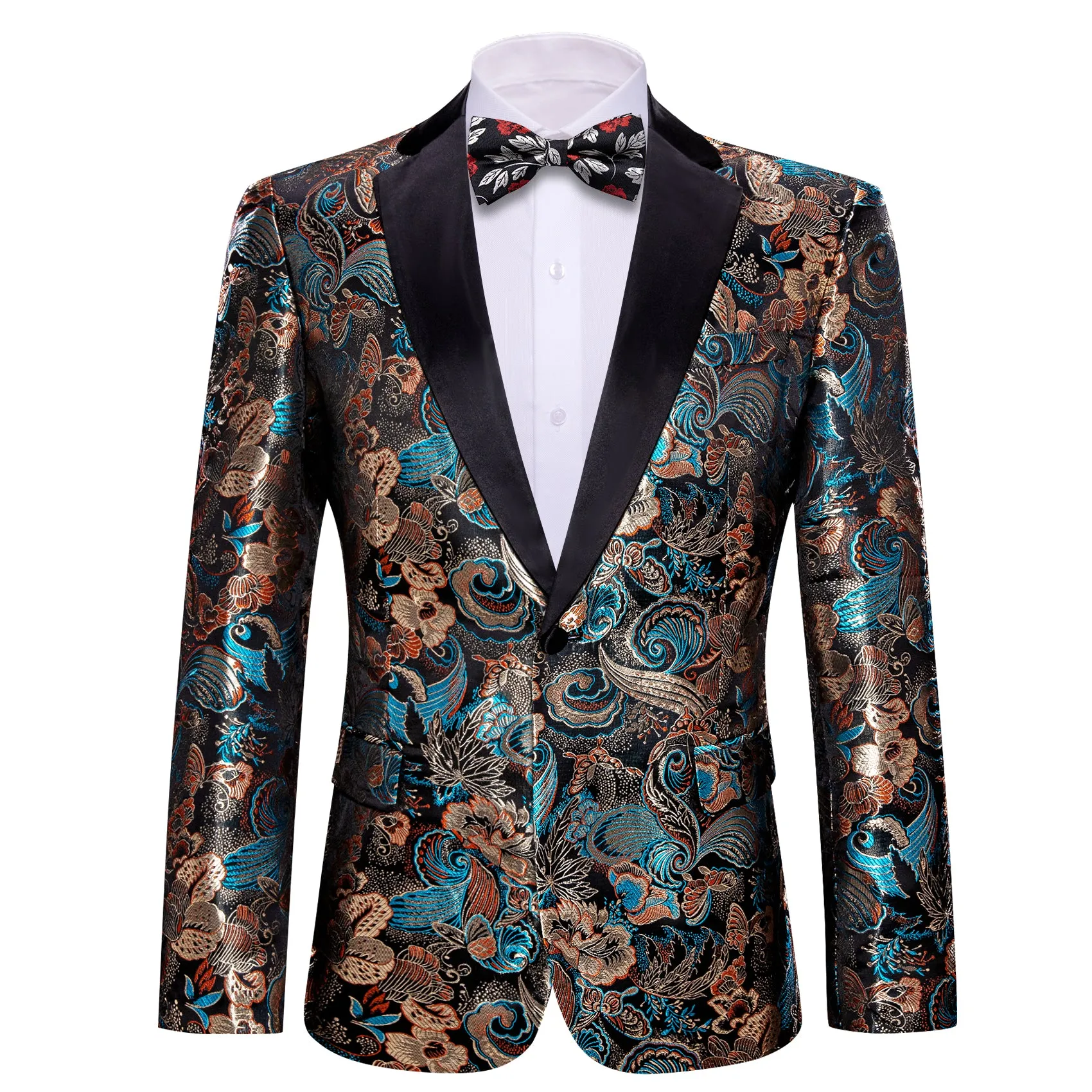 Blue Red Beige Color Floral Men's Suit sold by Ties2You