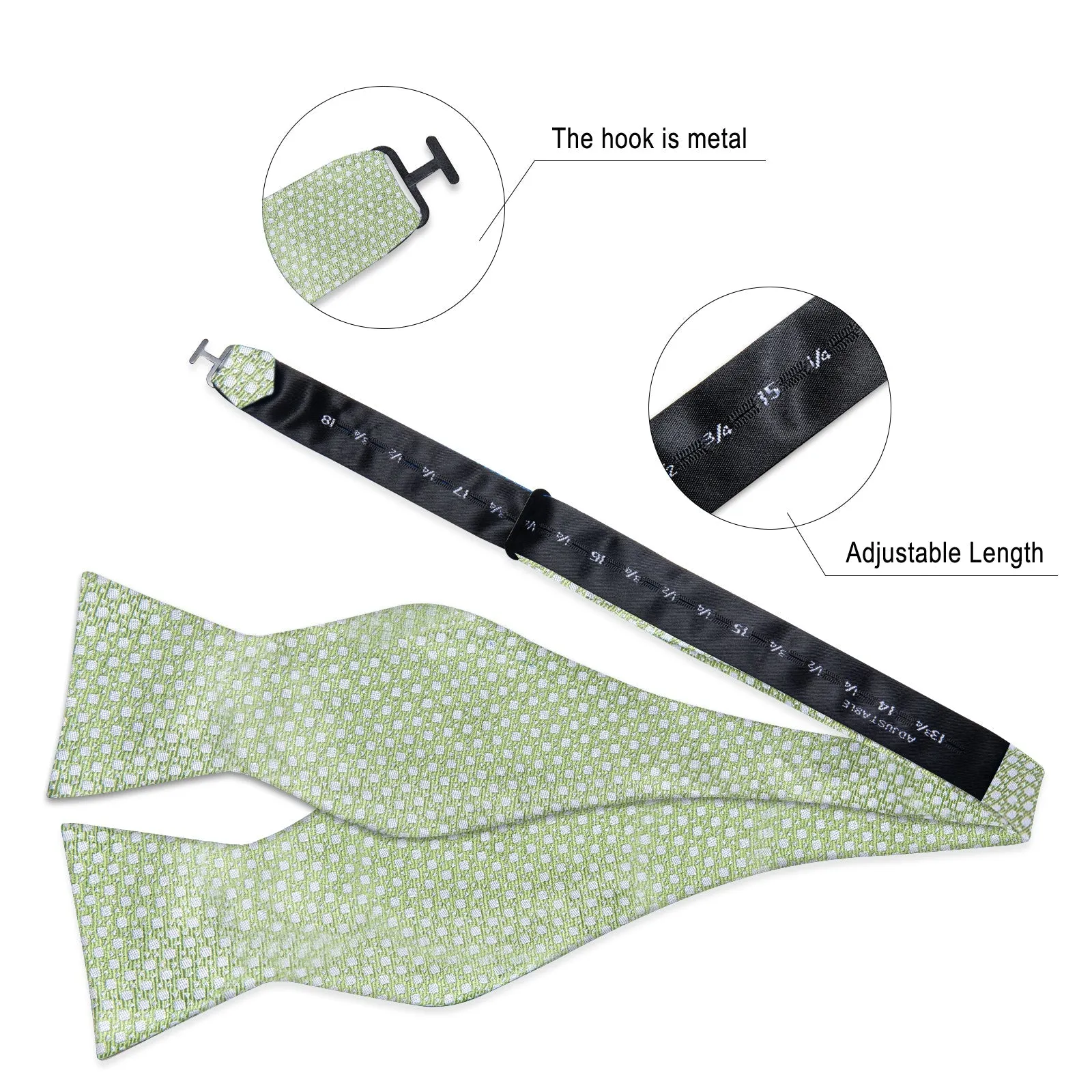 Avocado Green White Novelty Brace Clip-on Men's Suspender with Bow Tie Set sold by Ties2You product image thumbnail 5