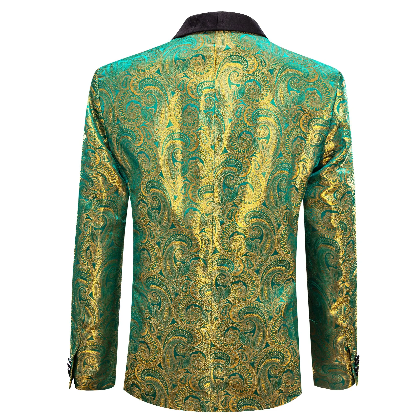 Ties2you Men's Suit Green Yellow Paisley Shawl Collar Suit Fashion sold by Ties2You product image thumbnail 3