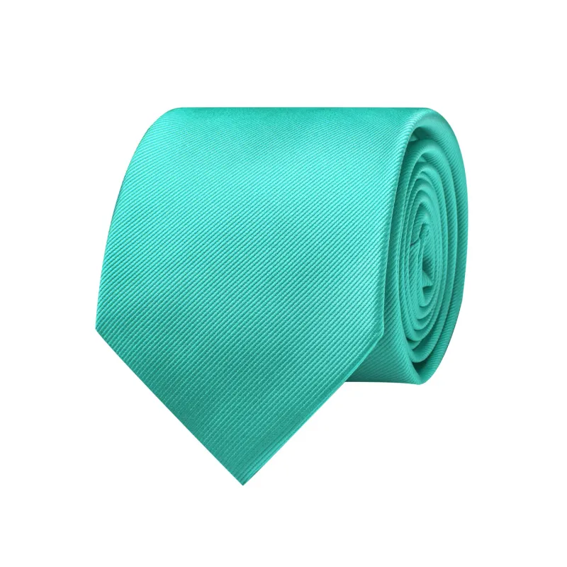 Aqua Solid Silk Men's Necktie Handkerchief Cufflinks Set sold by Ties2You
