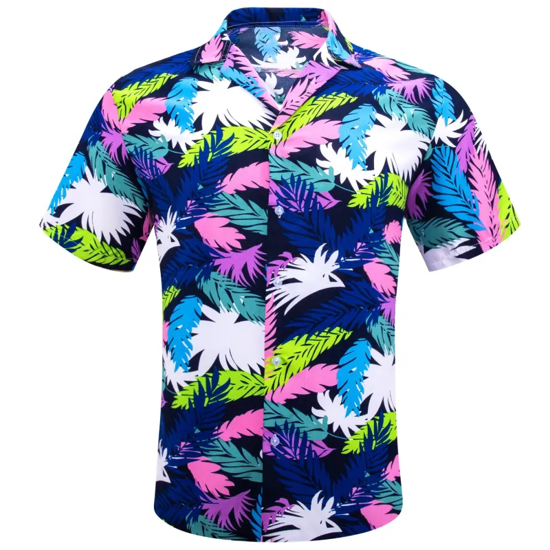 Colorful Leaves Novelty Men's Short Sleeve Summer Shirt made by Ties2You
