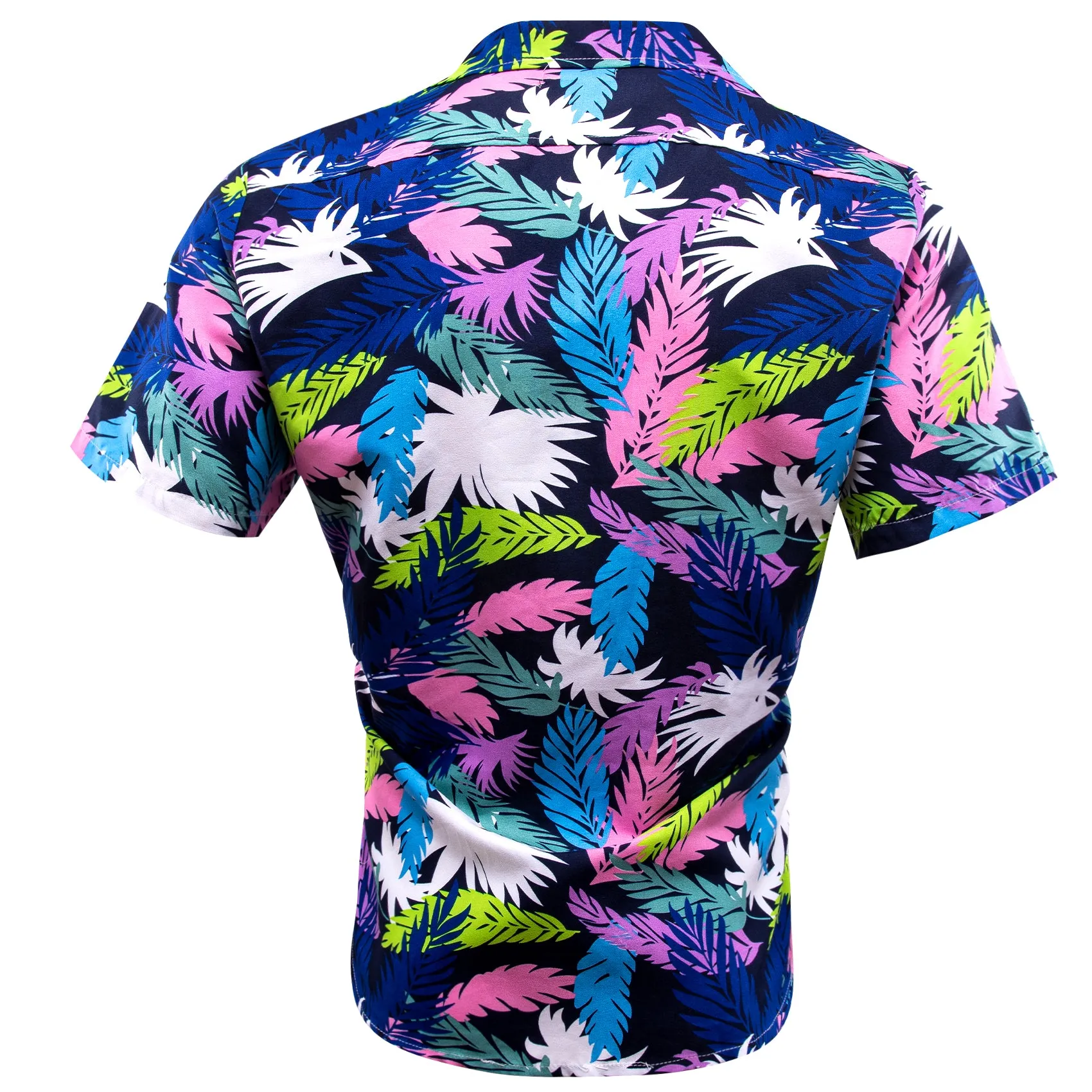 Colorful Leaves Novelty Men's Short Sleeve Summer Shirt sold by Ties2You product image thumbnail 3