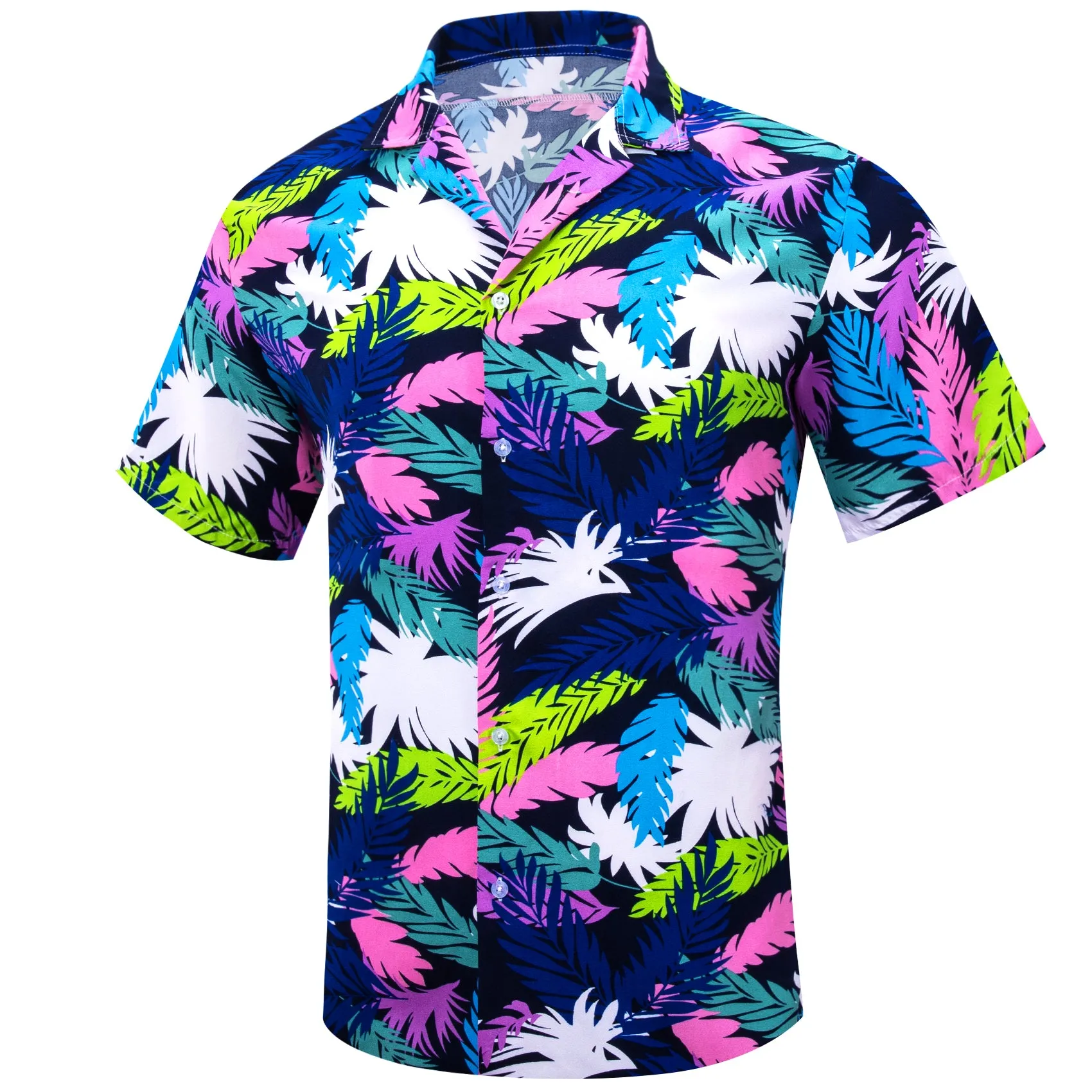 Colorful Leaves Novelty Men's Short Sleeve Summer Shirt sold by Ties2You product image thumbnail 2