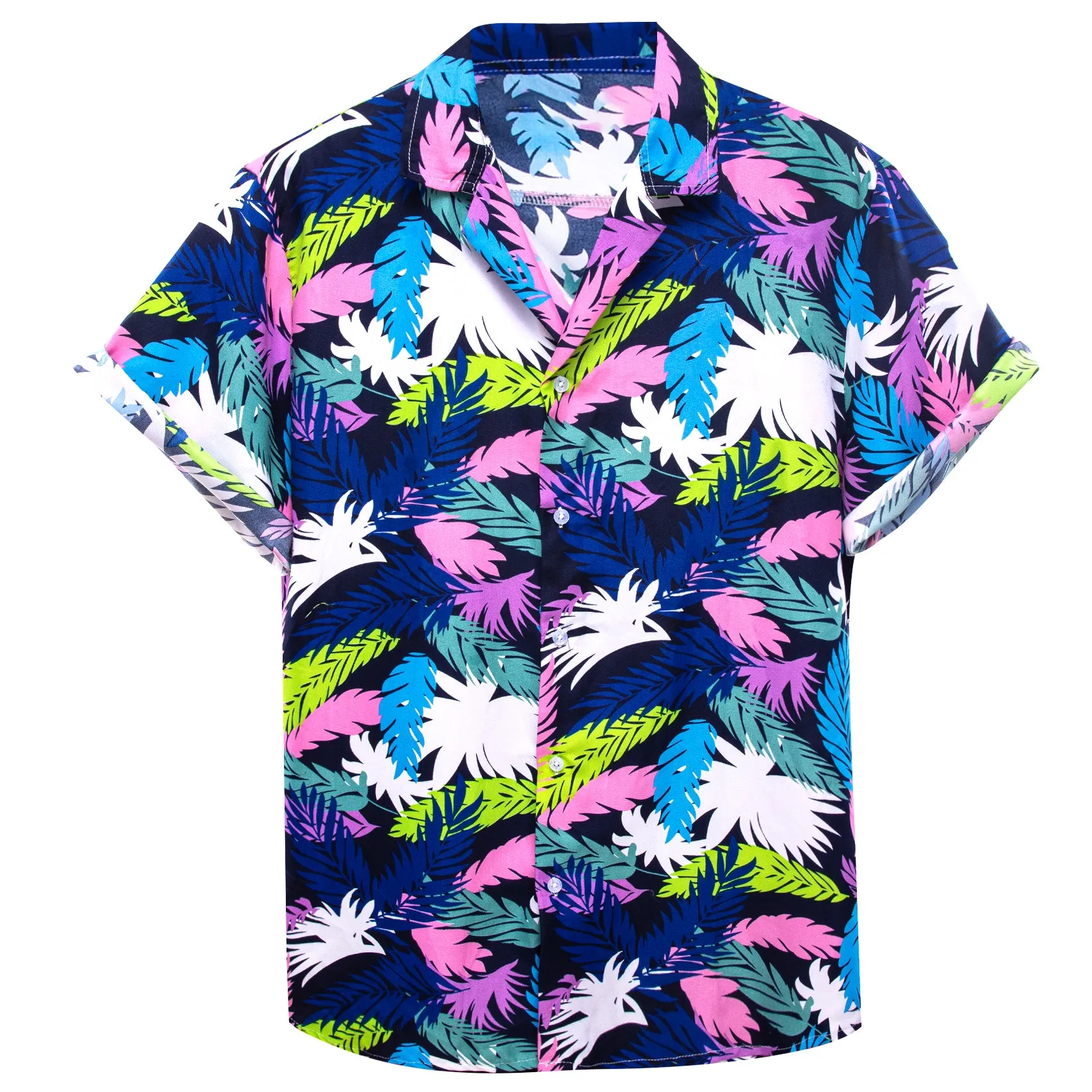 Colorful Leaves Novelty Men's Short Sleeve Summer Shirt sold by Ties2You product image thumbnail 4