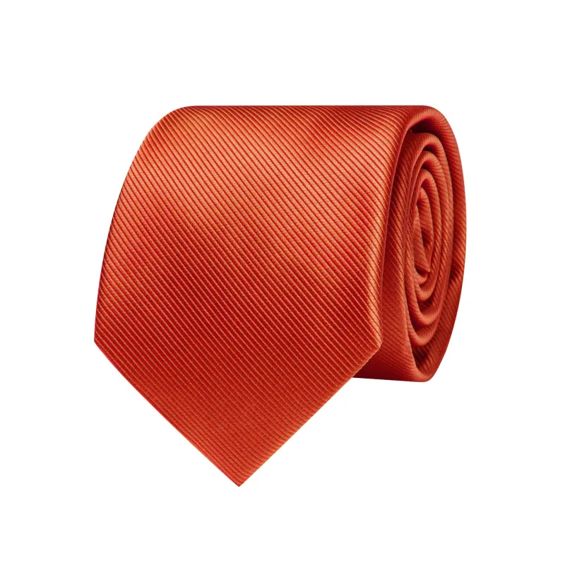 Ties2you Solid Tie Burnt Orange Silk Tie Pocket Square Cufflinks Set sold by Ties2You