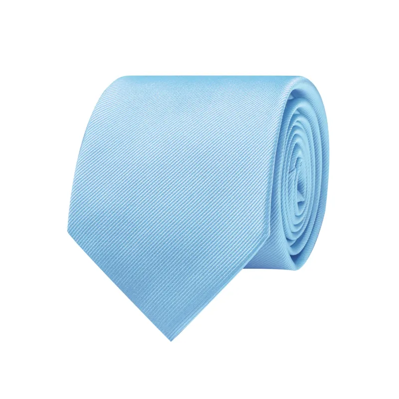 Ties2you Sky Blue Solid Silk Tie Pocket Square Cufflinks Set sold by Ties2You