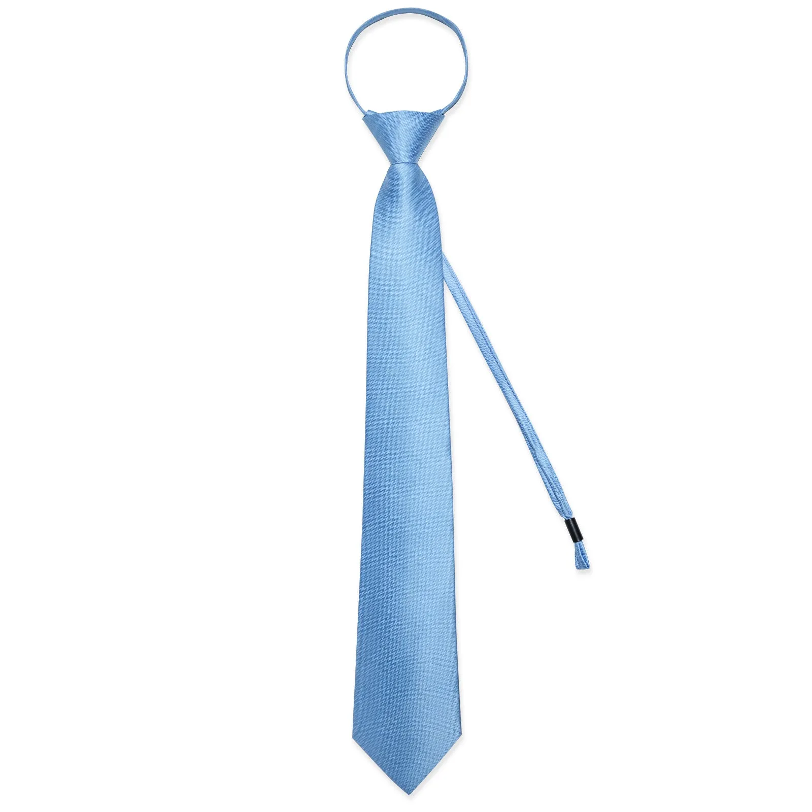 Sky Blue Solid Silk Pre-tied Tie Pocket Square Cufflinks Set sold by Ties2You product image thumbnail 5
