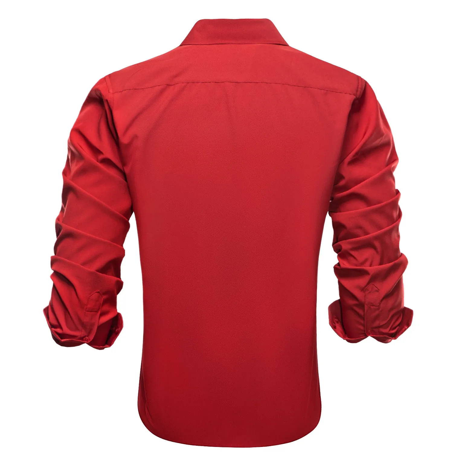 Classic Red Solid Men's Long Sleeve Business Shirt sold by Ties2You product image thumbnail 2