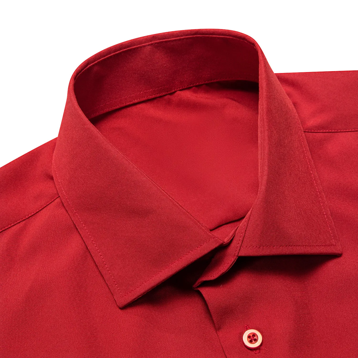 Classic Red Solid Men's Long Sleeve Business Shirt sold by Ties2You product image thumbnail 5