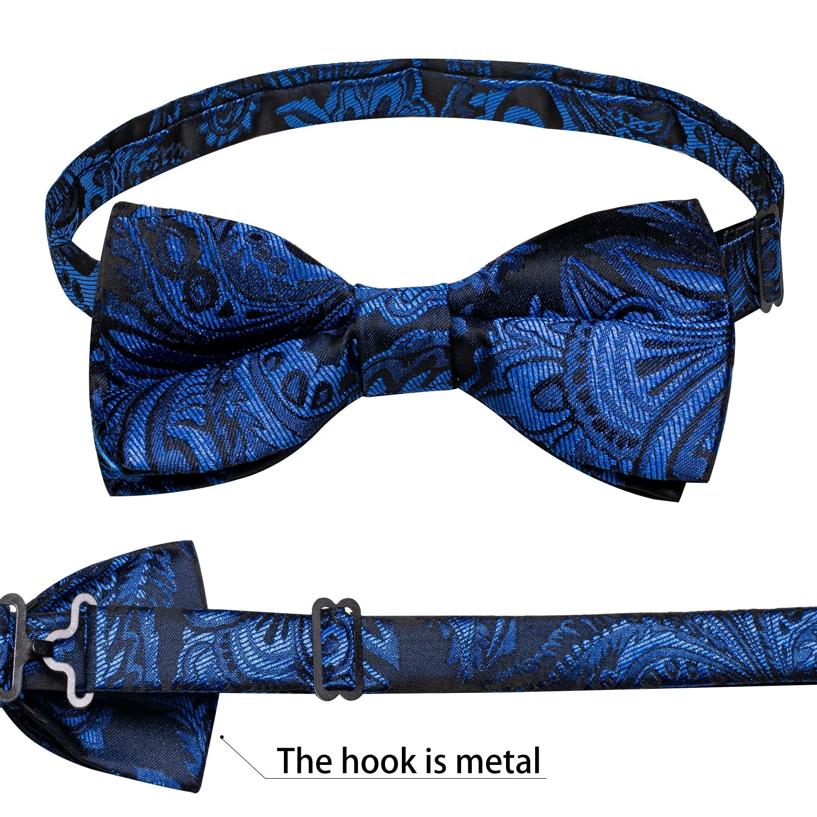 Ties2you Mens Collar Vest Royal Blue Paisley Formal Suit Waistcoat Tie Hanky Cufflinks Set sold by Ties2You product image thumbnail 4