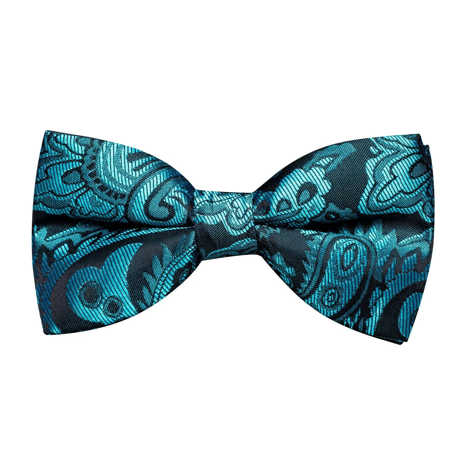 Lake Blue Paisley Silk Men's Collar Vest Bow Tie Handkerchief Cufflinks Set Waistcoat Suit Set sold by Ties2You product image thumbnail 4