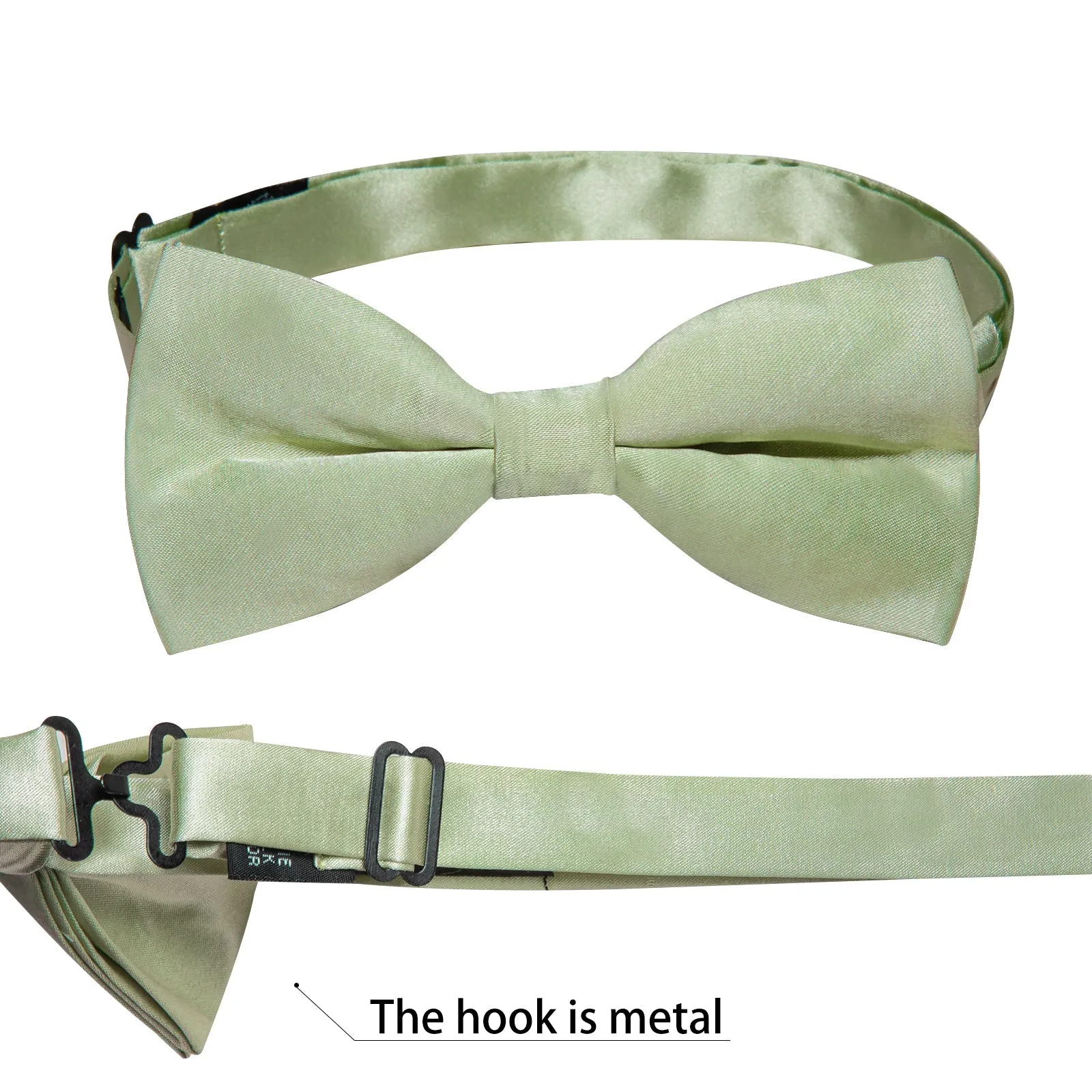 Satin Light Green Solid Men's Vest Bowtie Set sold by Ties2You product image thumbnail 4