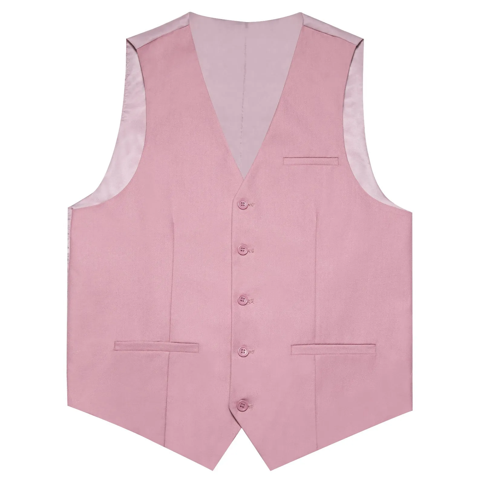 Pink Solid Silk Men's Classic Vest sold by Ties2You product image thumbnail 2