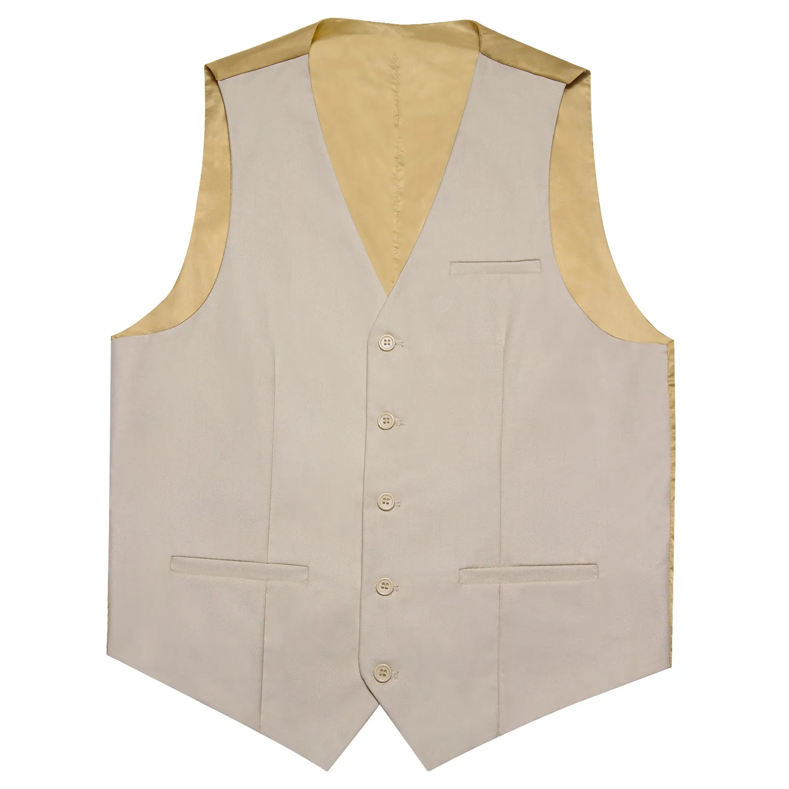 Champagne Solid Silk Men's Classic Vest sold by Ties2You product image thumbnail 3