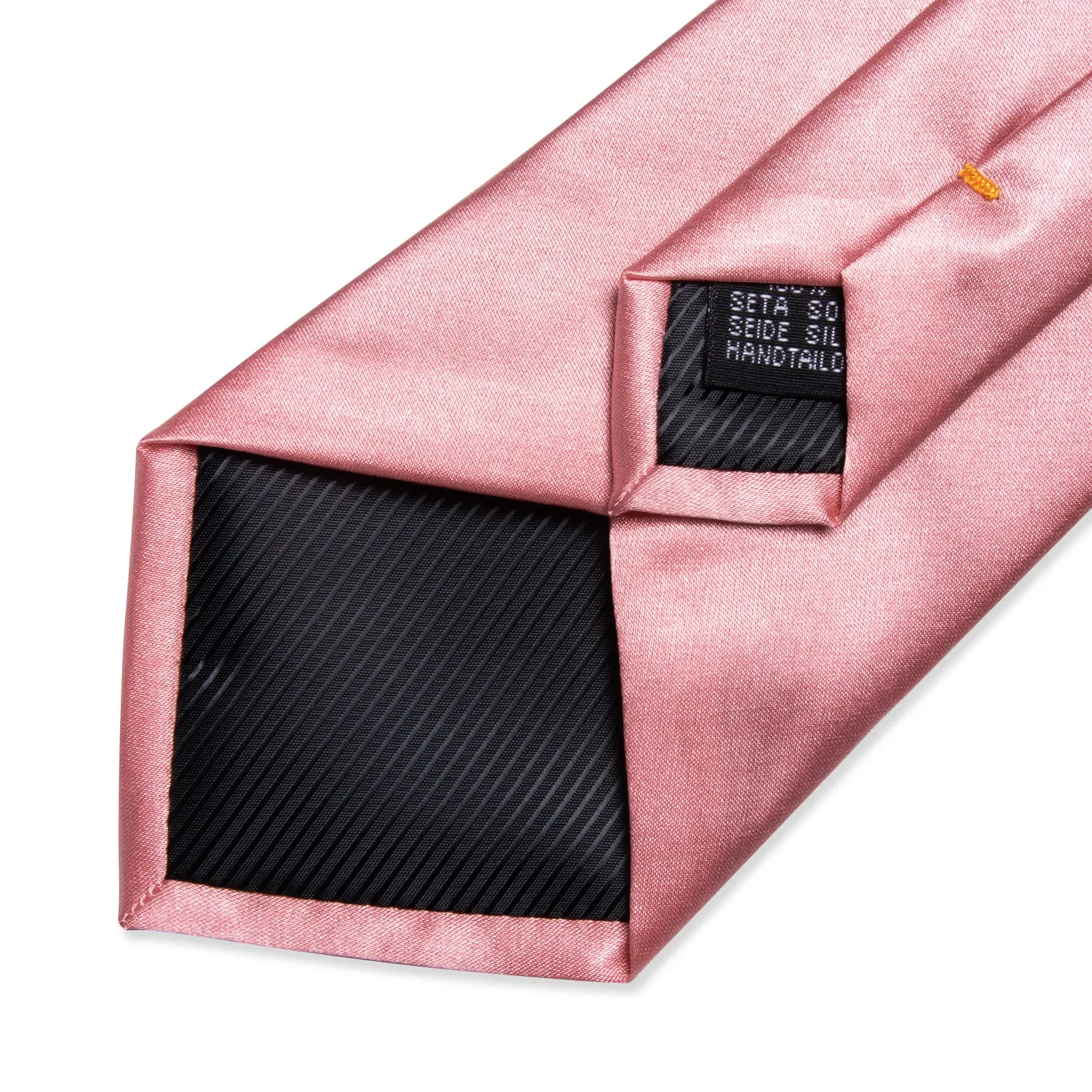 Pink Satin Solid Silk Tie Pocket Square Set with Tie Clip sold by Ties2You product image thumbnail 4
