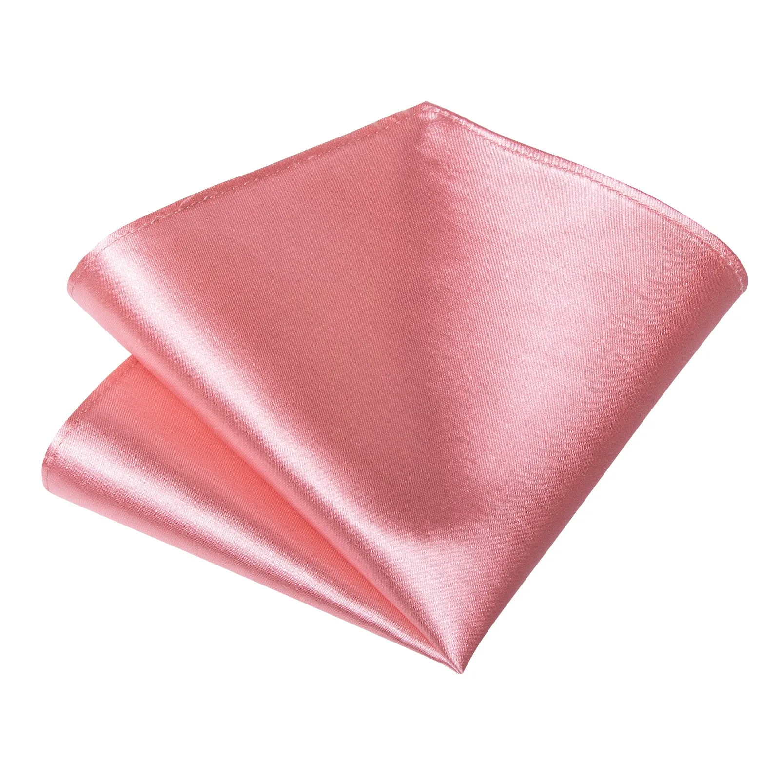 Pink Satin Solid Silk Tie Pocket Square Set with Tie Clip sold by Ties2You product image thumbnail 5