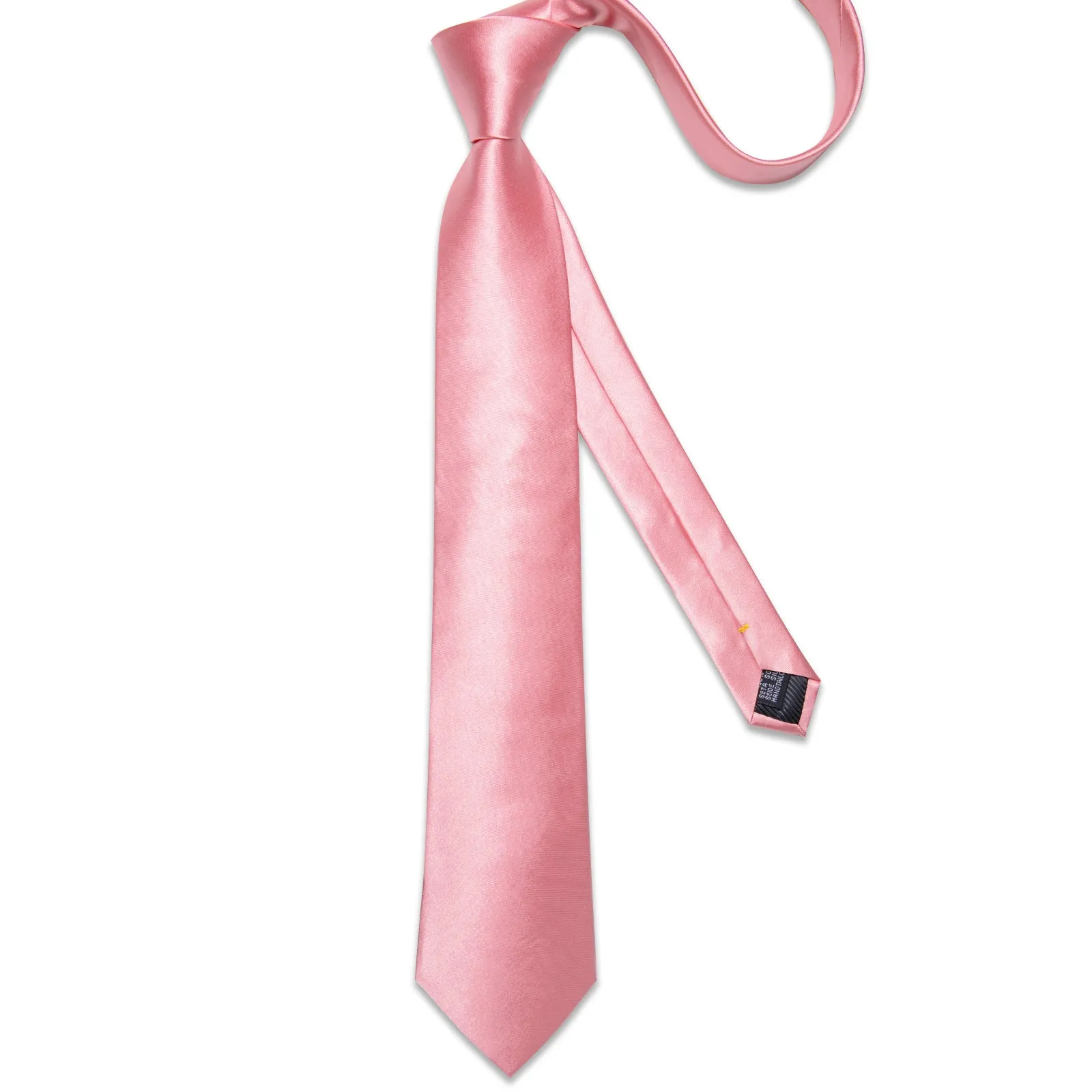 Pink Satin Solid Silk Tie Pocket Square Set with Tie Clip sold by Ties2You product image thumbnail 3