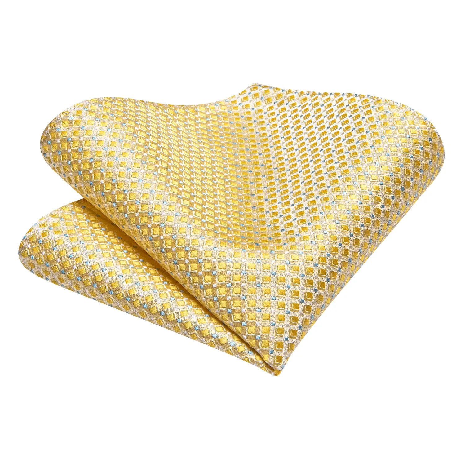 Golden Plaid Tie Pocket Square Cufflinks Set sold by Ties2You product image thumbnail 4