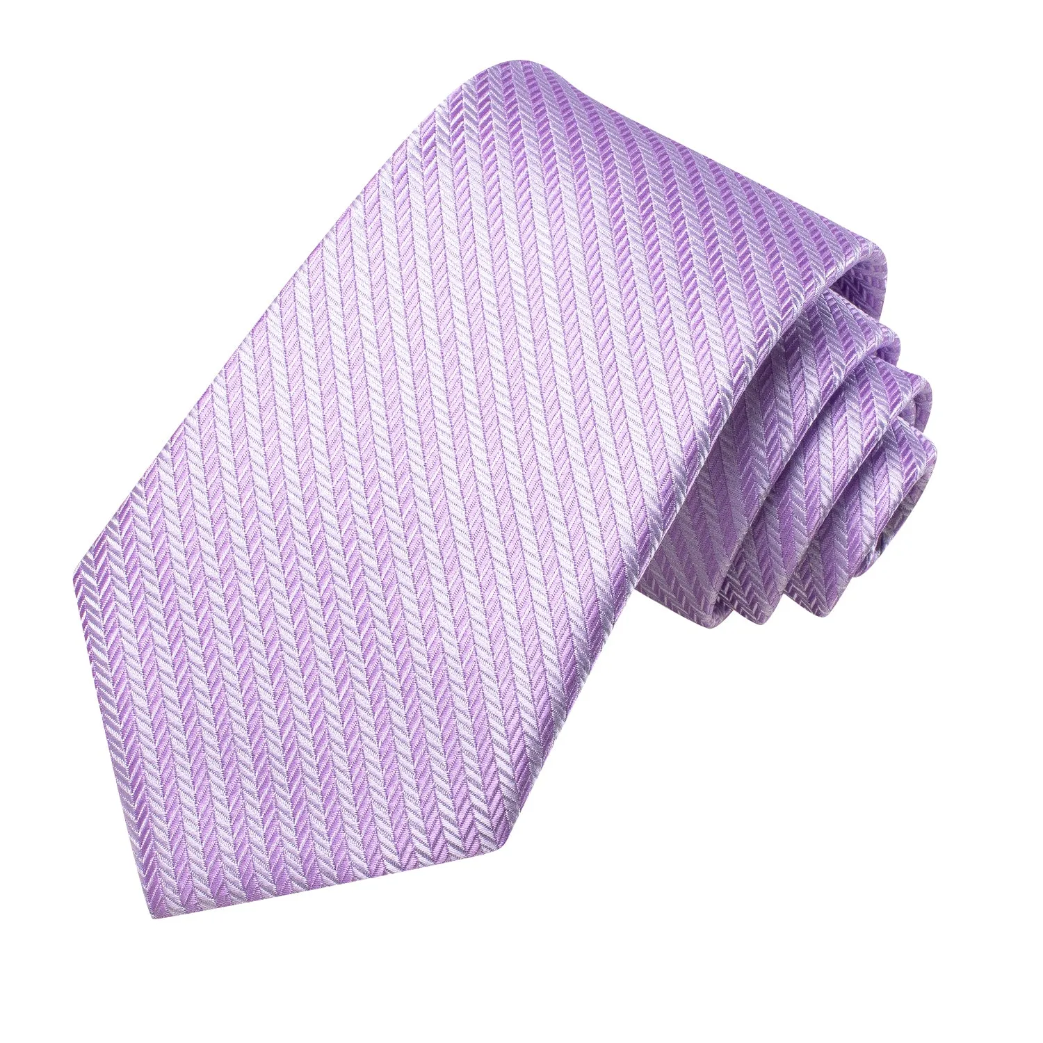 Light Purple Striped Tie Pocket Square Cufflinks Set sold by Ties2You product image thumbnail 5