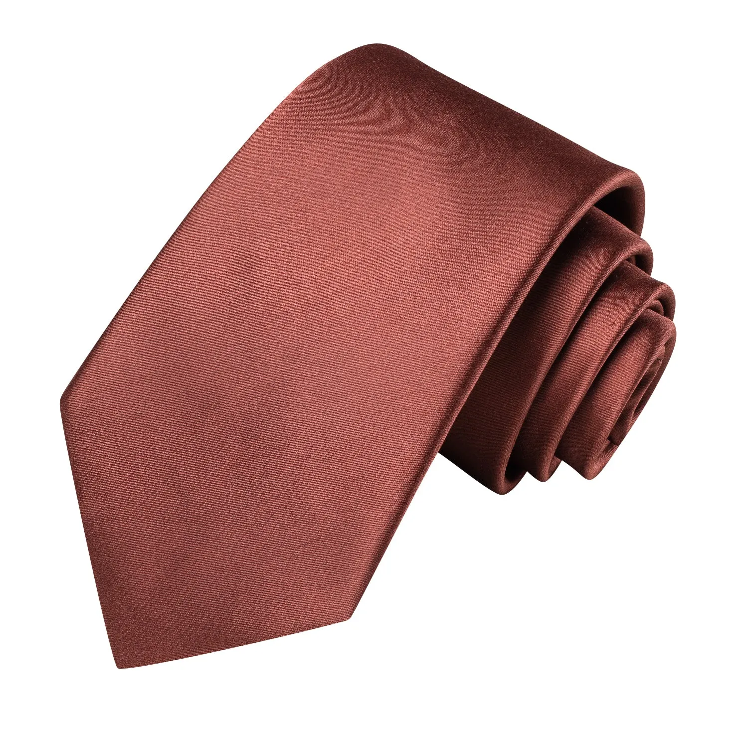 Brick Red Solid Tie Pocket Square Cufflinks Set sold by Ties2You product image thumbnail 3